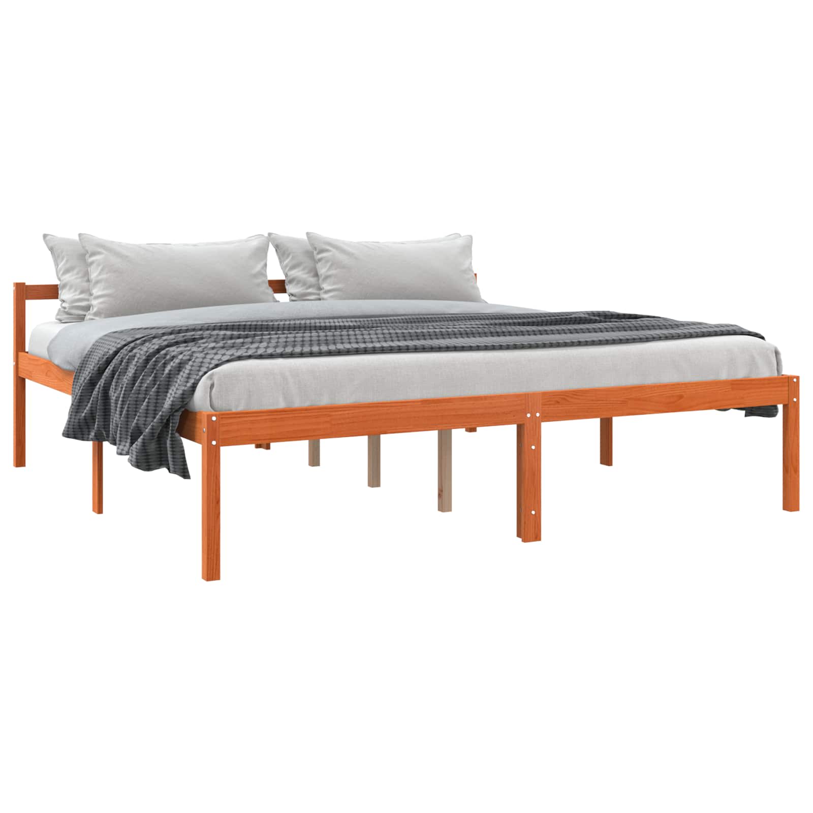 Cadre de lit Cire marron 180 x 200 cm Bois de pin massif - XIOS