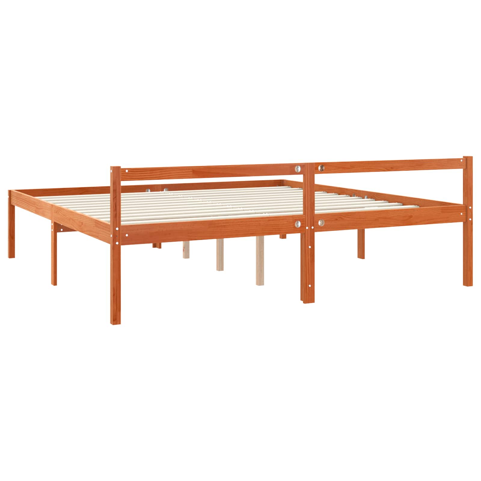 Cadre de lit Cire marron 180 x 200 cm Bois de pin massif - XIOS