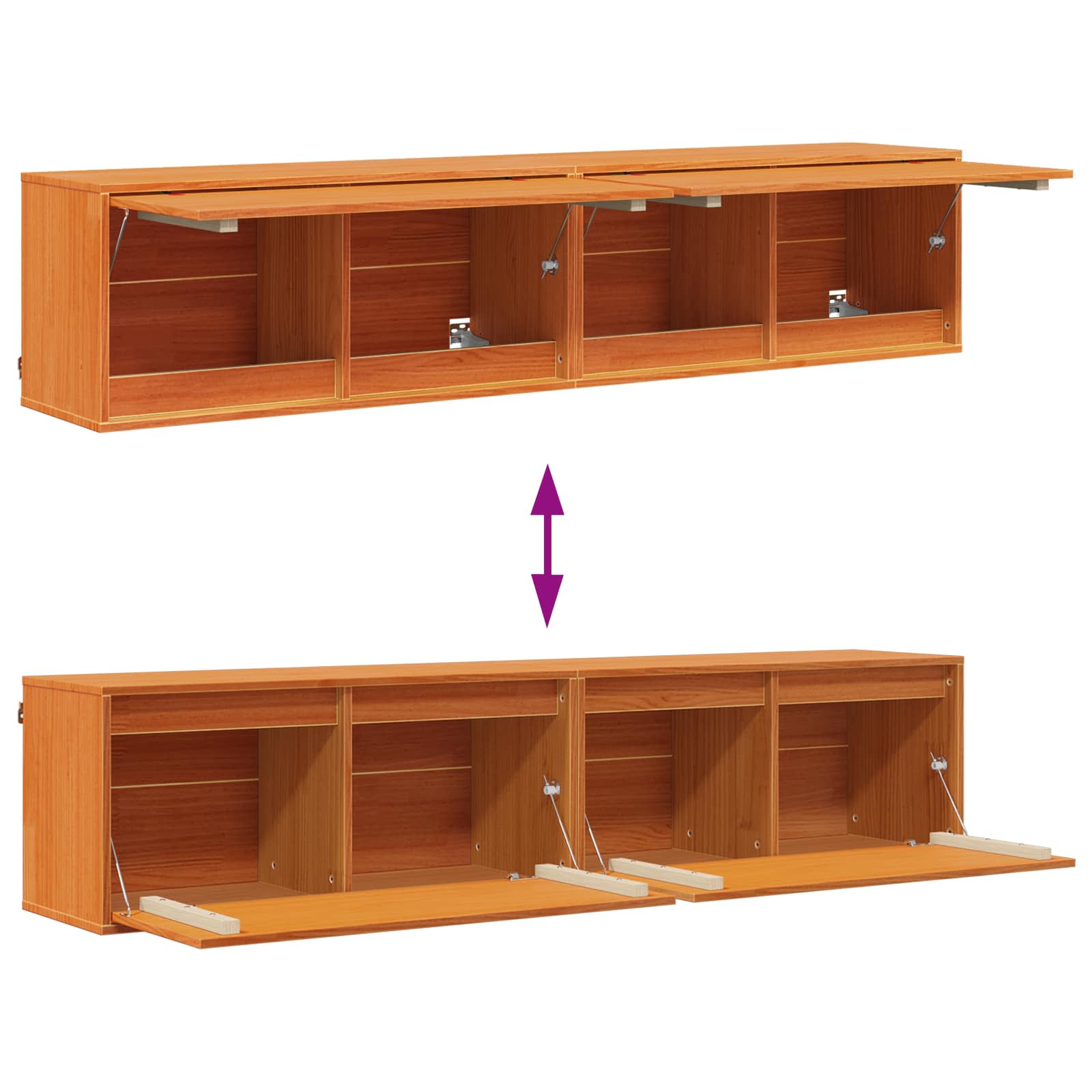 Meuble mural avec étagère 2 pcs Cire marron 80 x 30 x 35 cm - XIOS