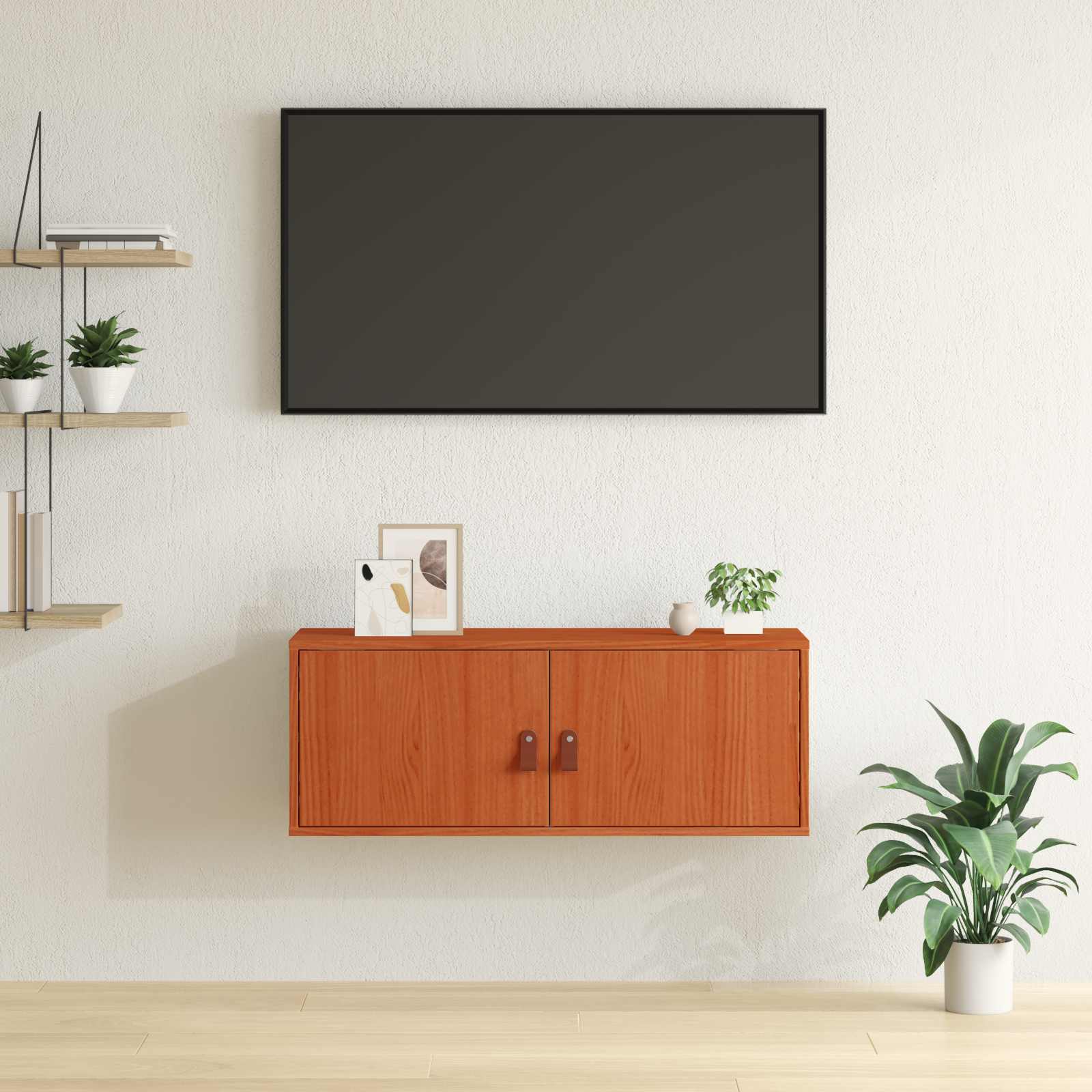 Meuble mural Cire marron 80 x 30 x 30 cm Bois de pin massif - XIOS