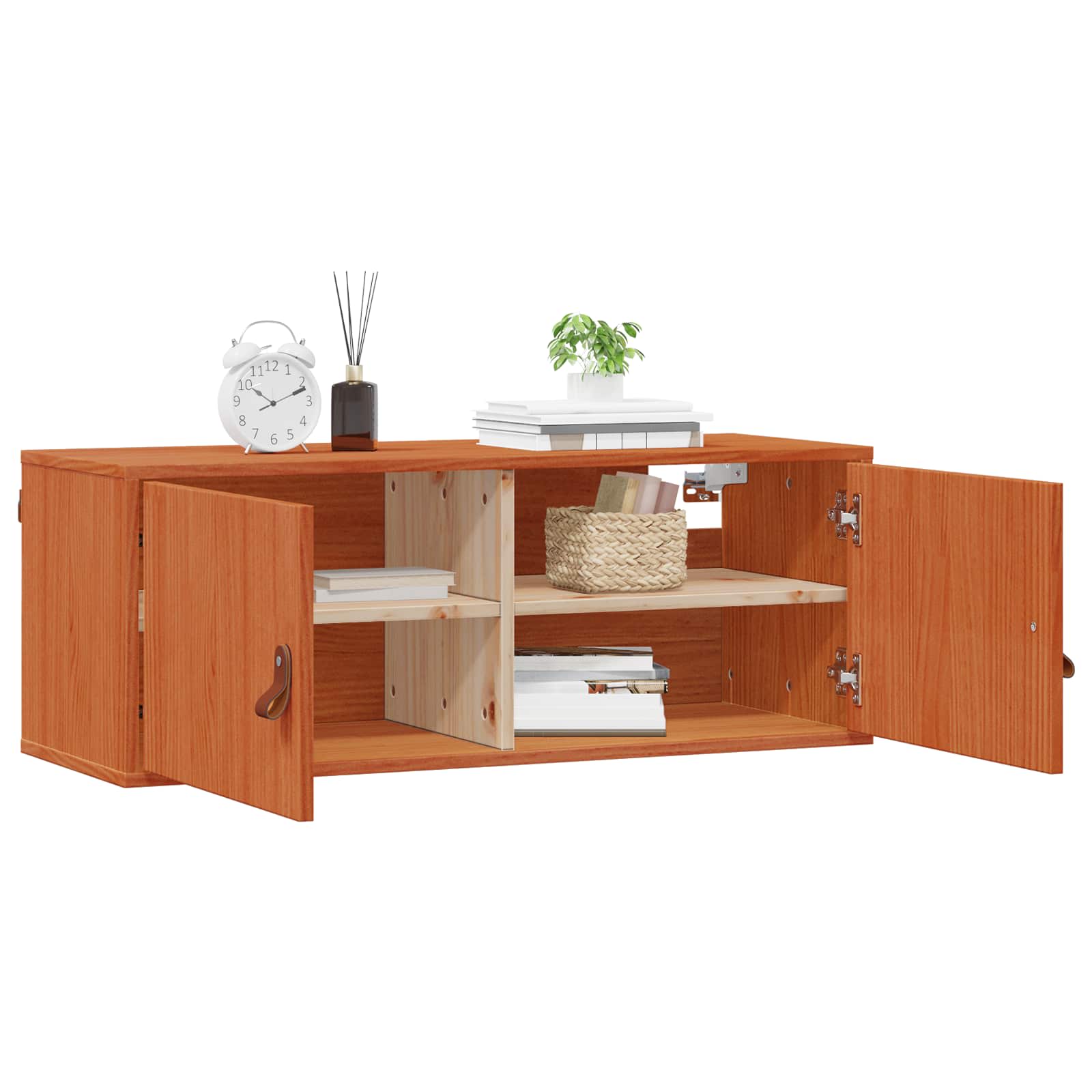 Meuble mural avec étagère 2 pcs Cire marron 80 x 30 x 30 cm - XIOS