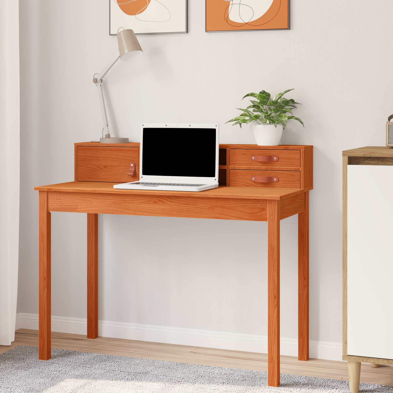 Bureau avec tiroir Cire marron 110 x 50 x 93 cm Pin massif - XIOS