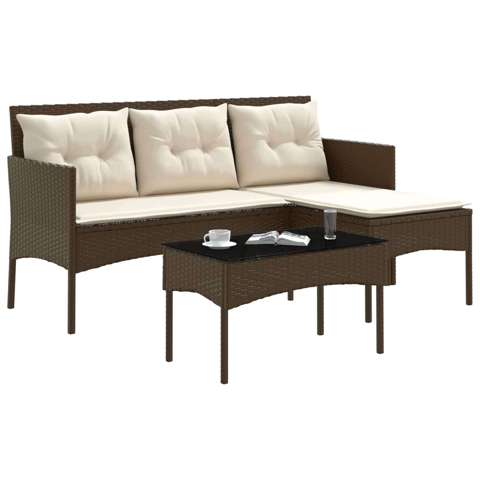 Ensemble de canapé de jardin avec coussin 2 pcs polyrotin - XIOS