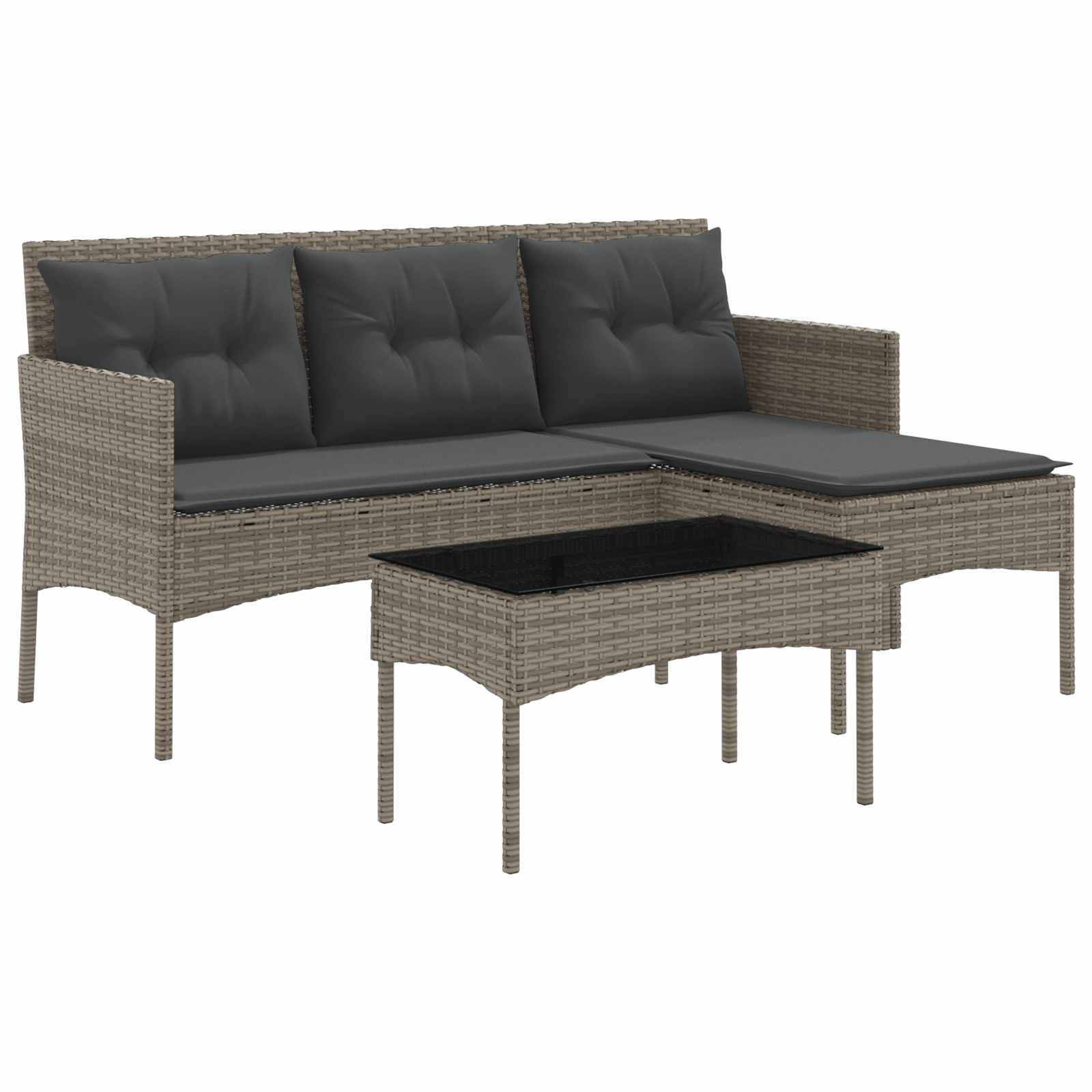 Ensemble de canapé de jardin avec coussin 2 pcs polyrotin - XIOS