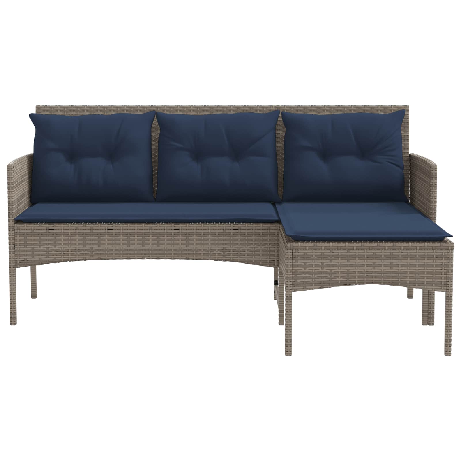 Ensemble de canapé de jardin 2 pcs Gris et bleu marine - XIOS
