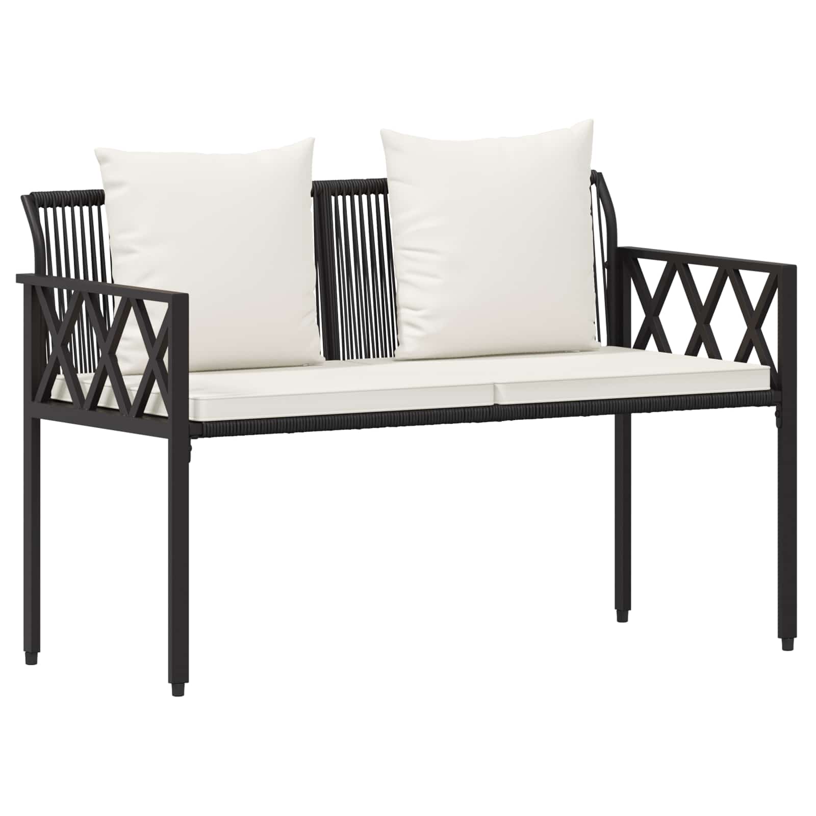 Ensemble de meubles d'extérieur 4 pcs Noir et blanc crème - XIOS
