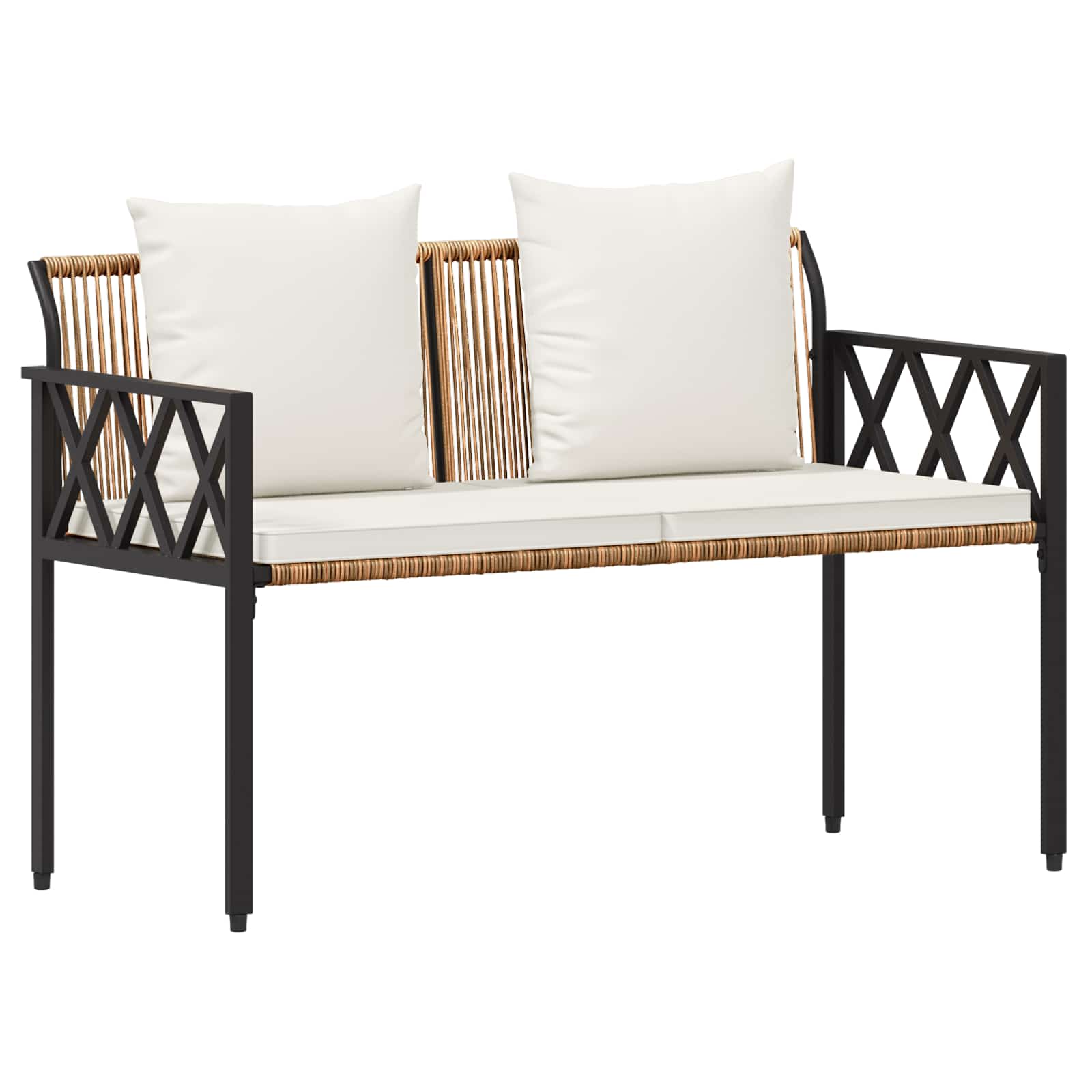 Ensemble de meubles d'extérieur 4 pcs Marron et crème blanche - XIOS