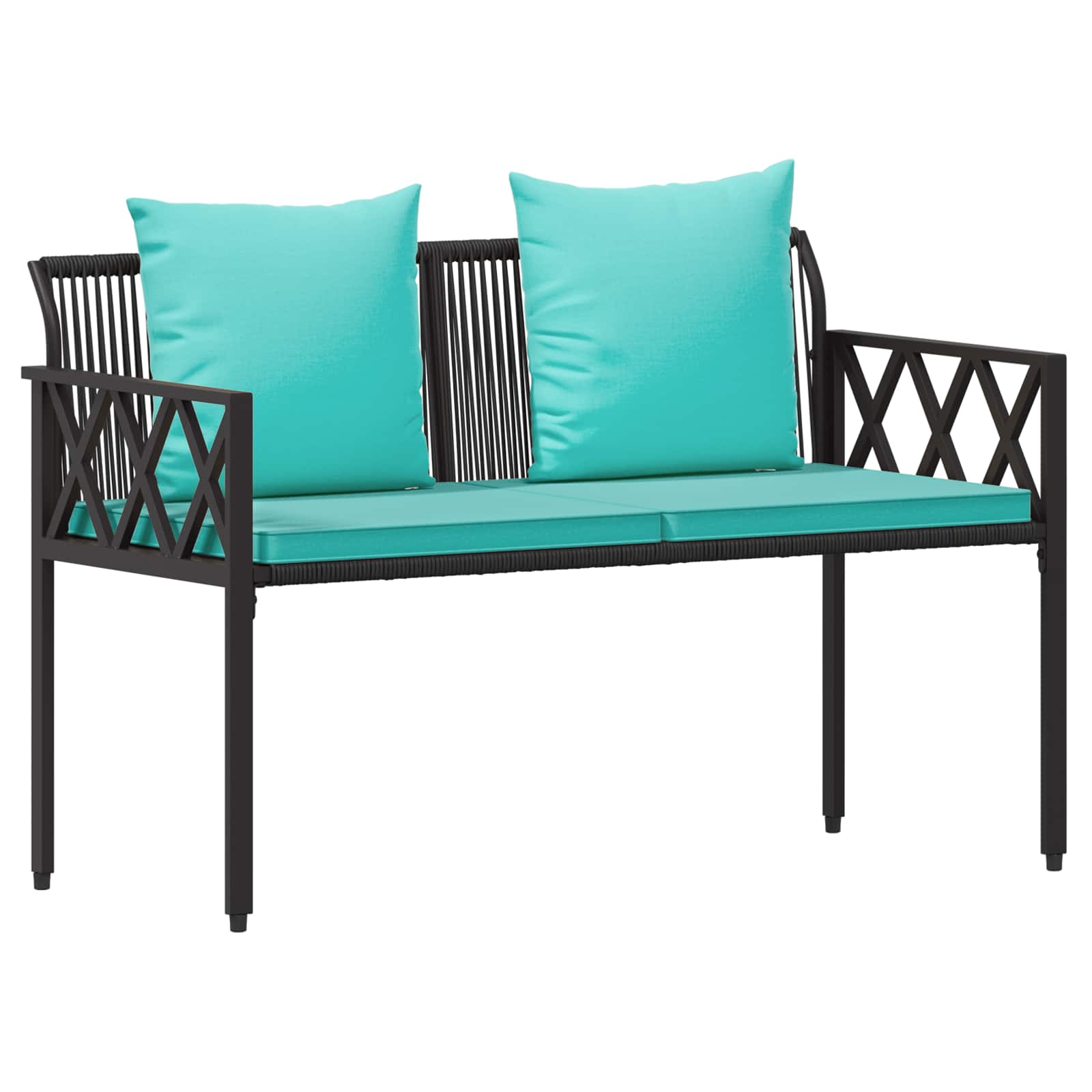 Ensemble de meubles d'extérieur 4 pcs Noir et turquoise - XIOS