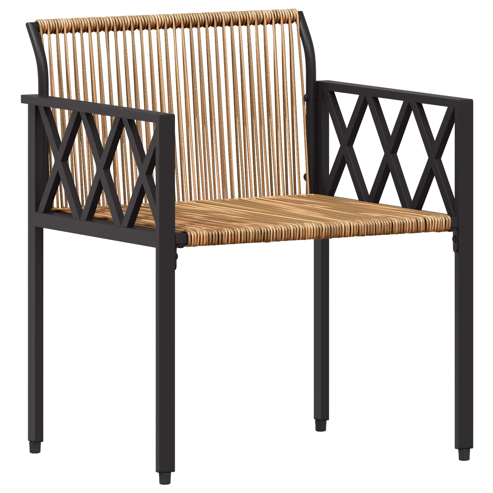 Ensemble de meubles d'extérieur 3 pcs Marron et crème blanche - XIOS