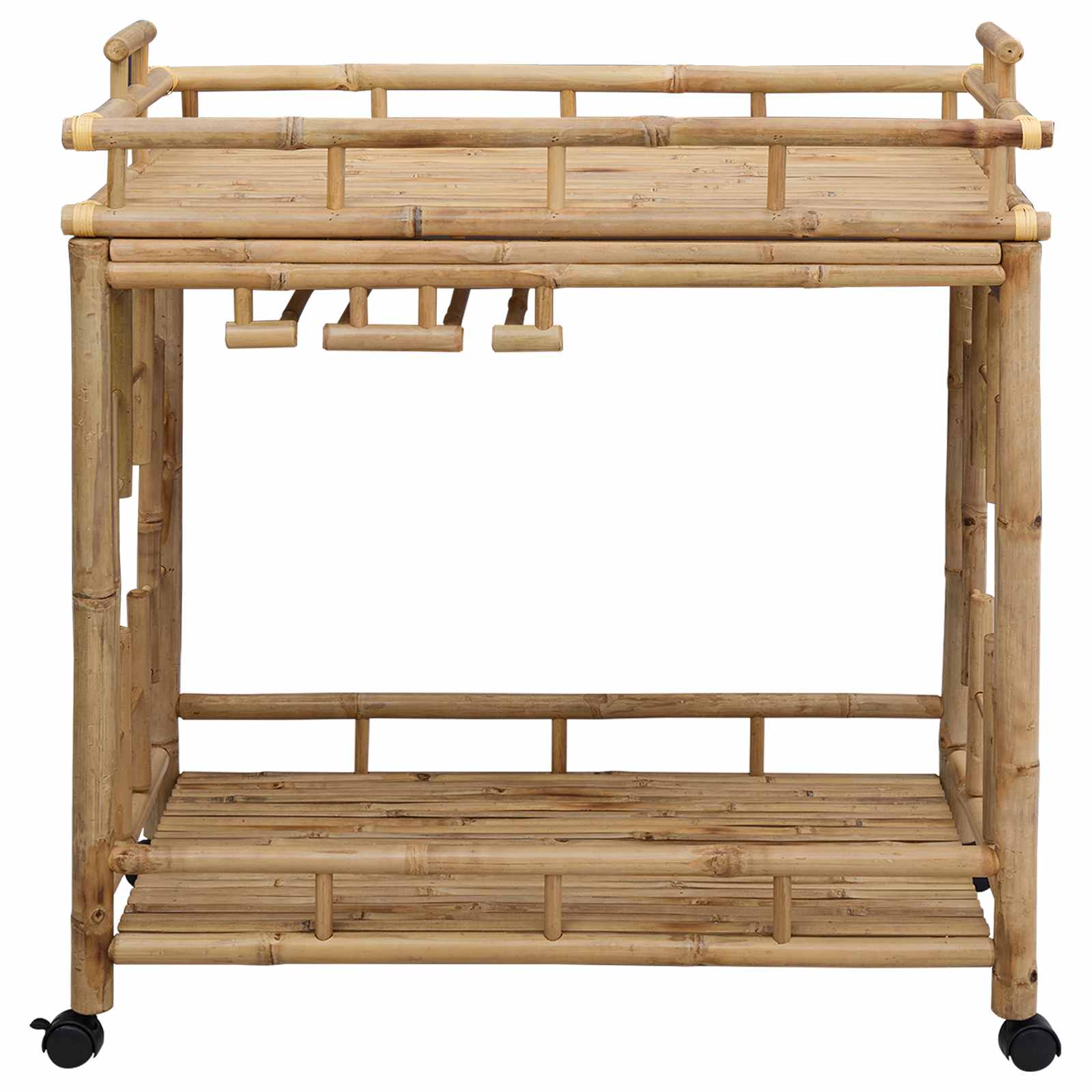Chariot à vin avec roues Naturel 85 x 50 x 93 cm Bambou - XIOS