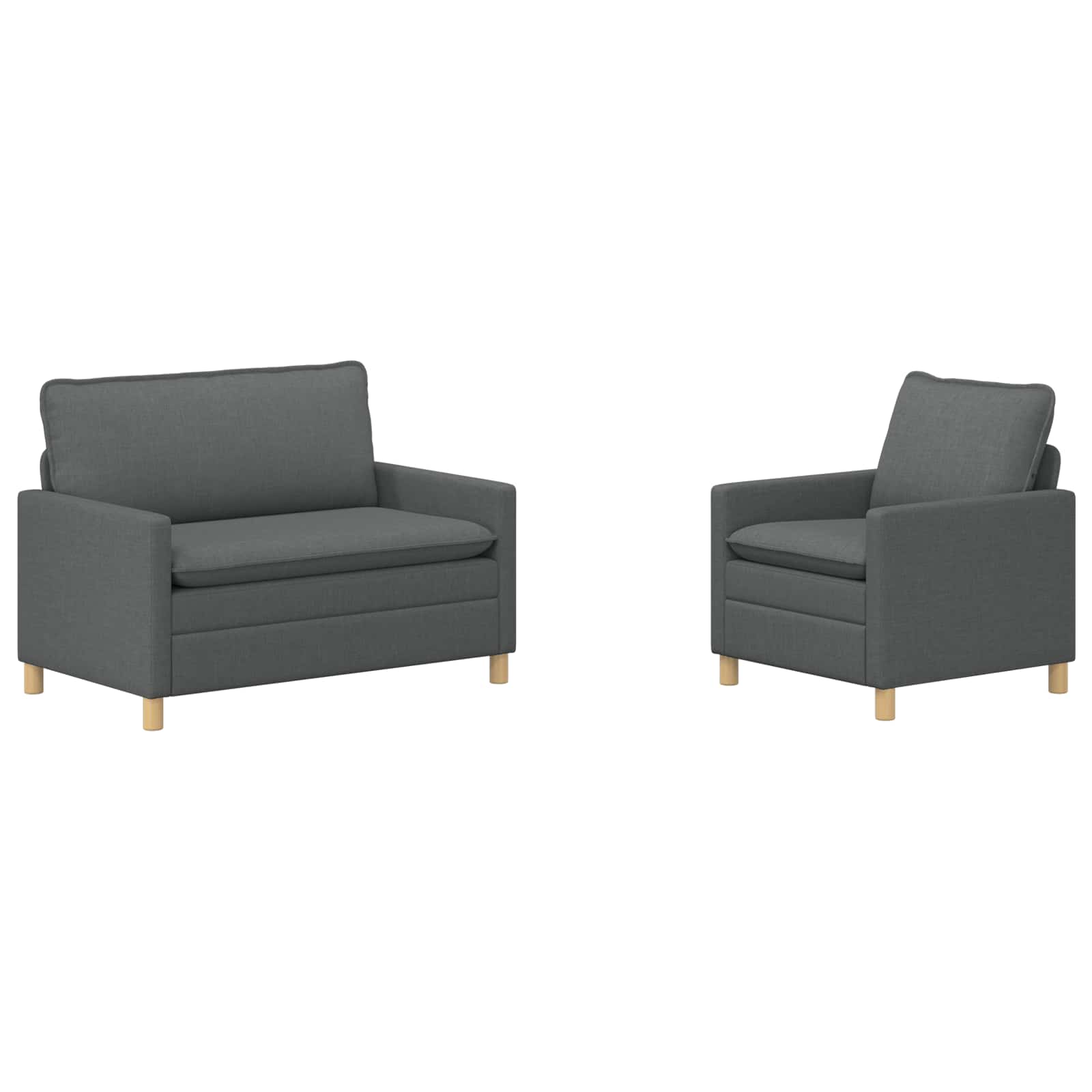 Ensemble de Canapés 2 pc Gris foncé Tissu
