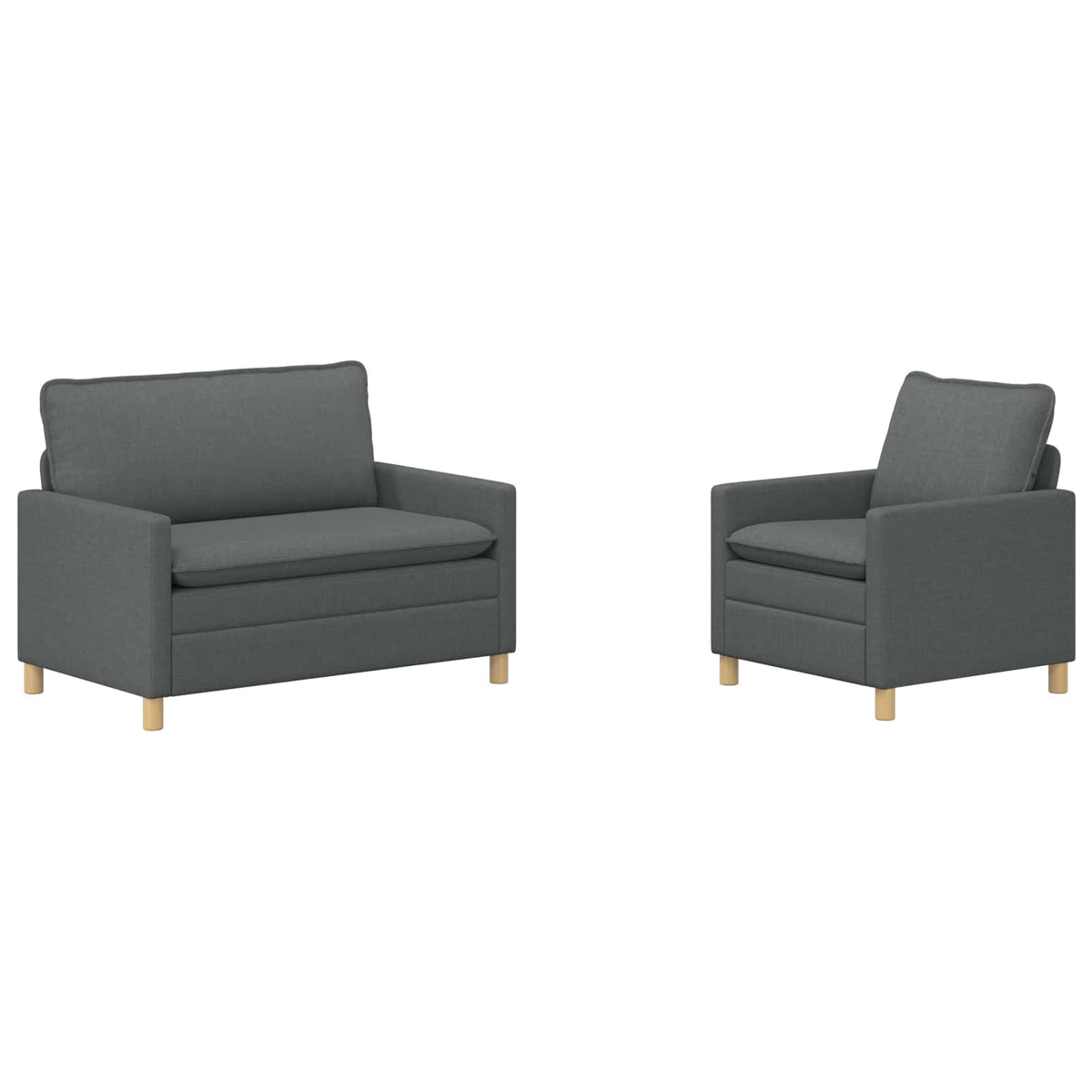 Ensemble de Canapés 2 pc 3 place Gris foncé Tissu