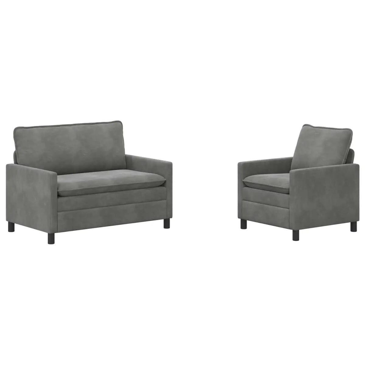 Ensemble de Canapés 2 pc Gris foncé Velours - XIOS
