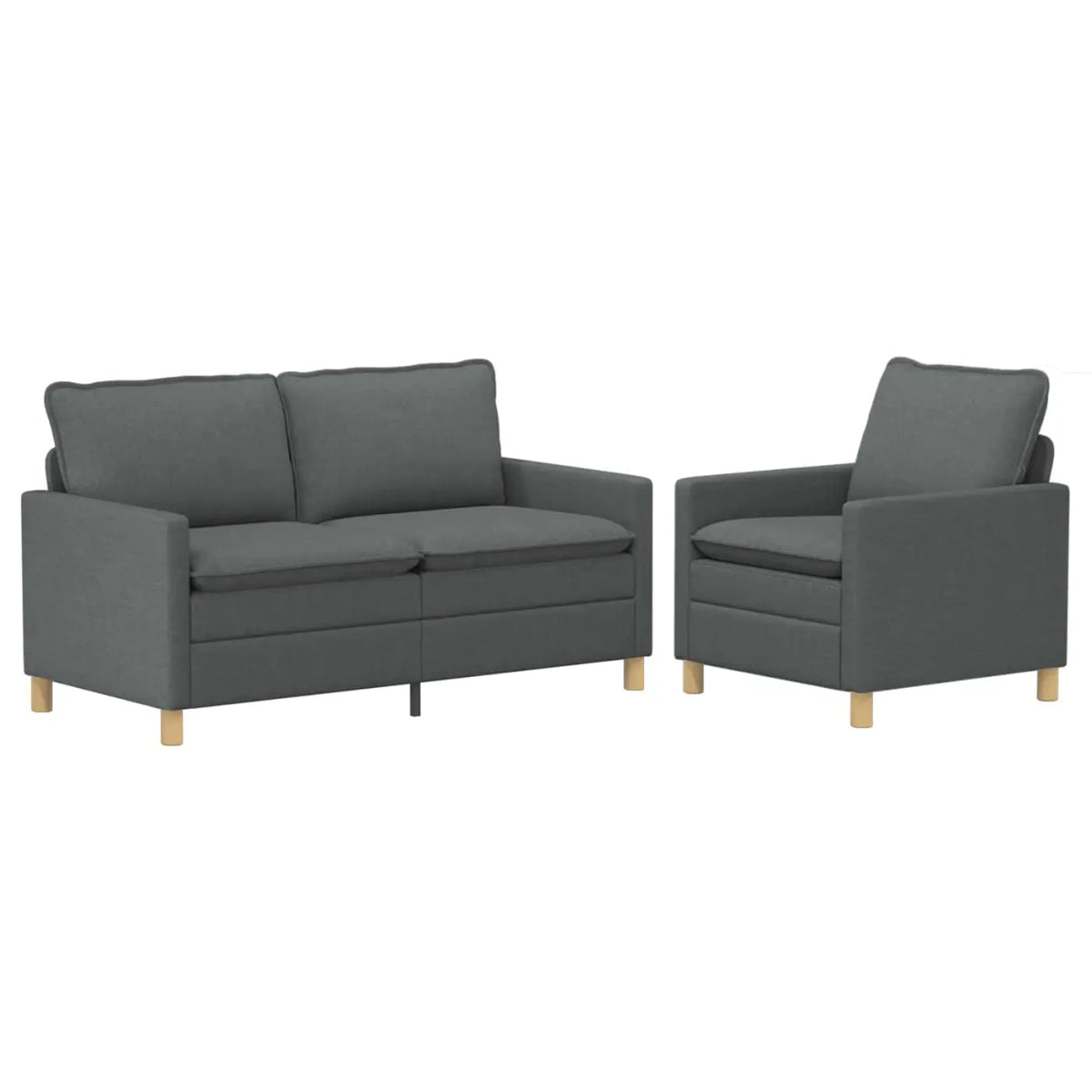 Ensemble de Canapés 2 pc Gris foncé Tissu - XIOS