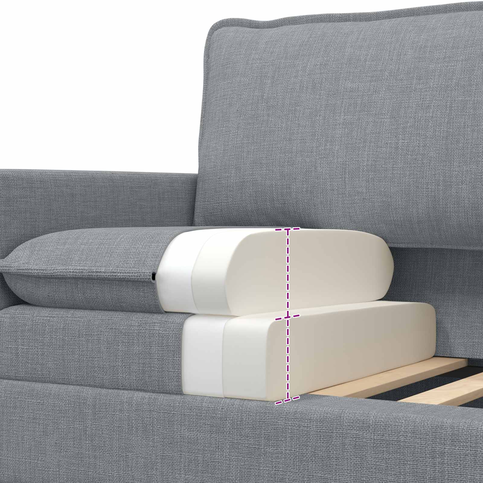 Ensemble de Canapés 2 pc Gris clair Tissu