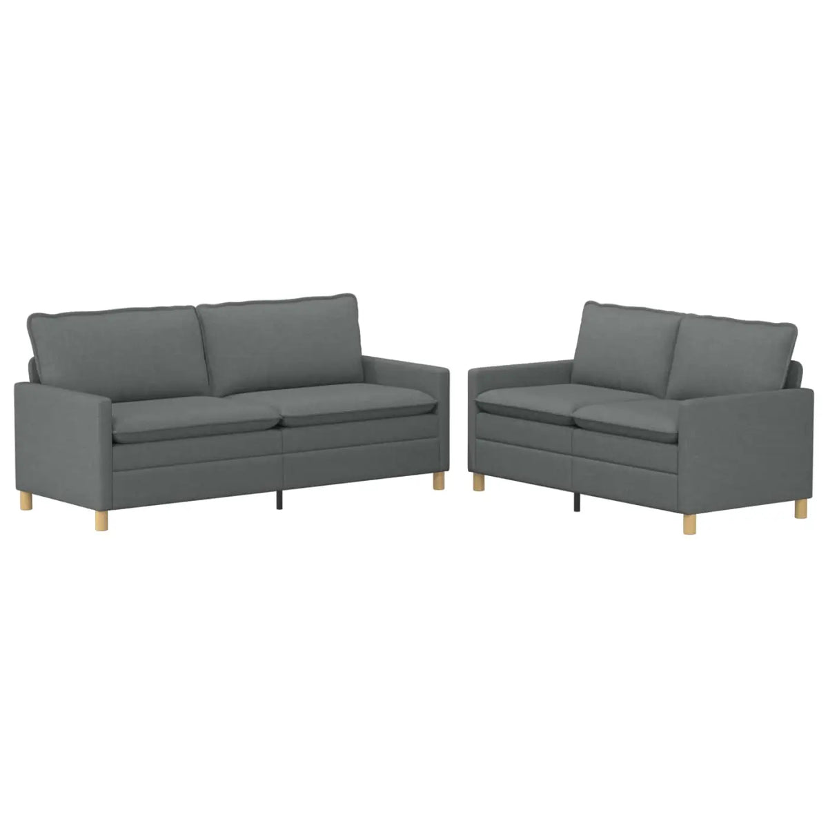 Ensemble de Canapés 2 pc Gris foncé Tissu - XIOS