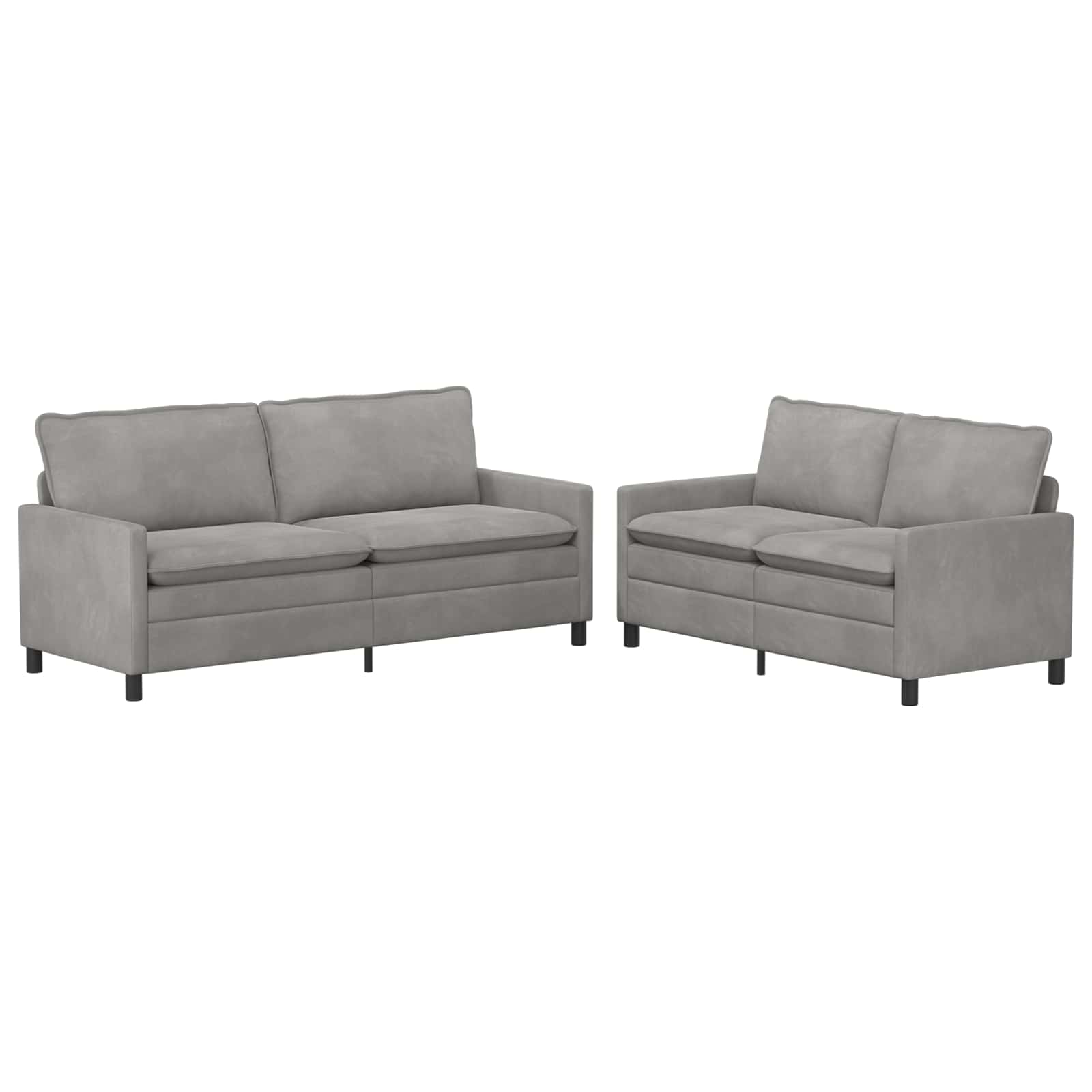 Ensemble de Canapés 2 pc Gris clair Velours