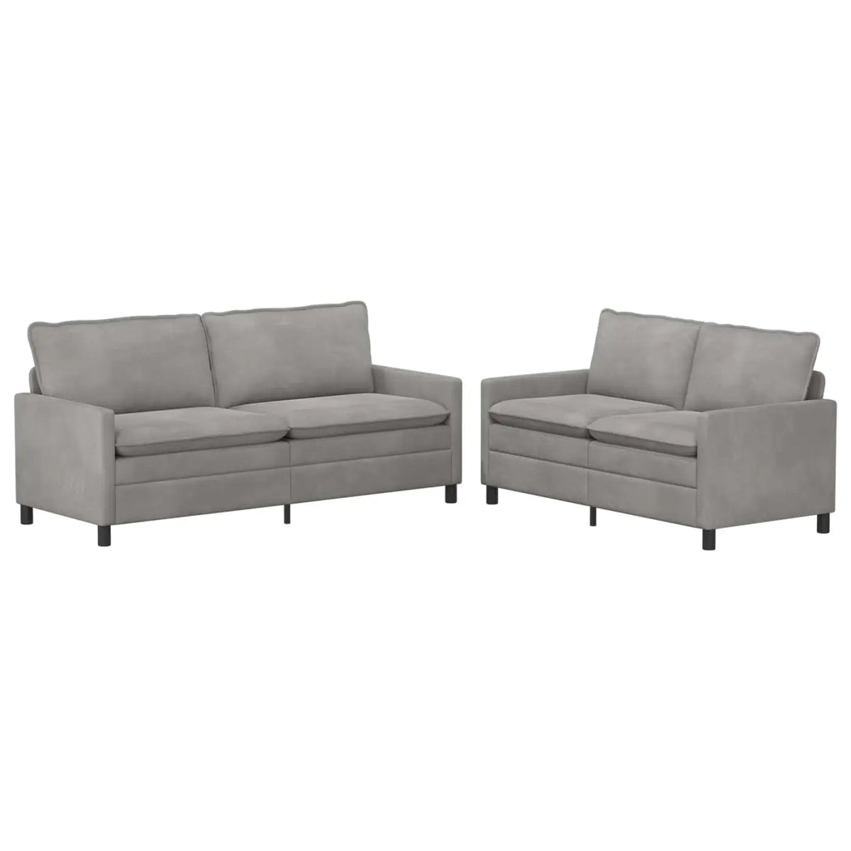 Ensemble de Canapés 2 pc Gris clair Velours - XIOS