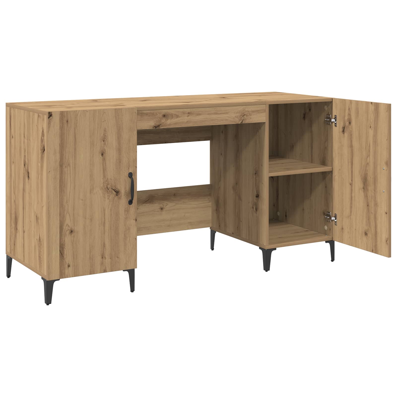 Bureau Chêne artisan 140 x 50 x 75 cm Bois d'ingénierie - XIOS