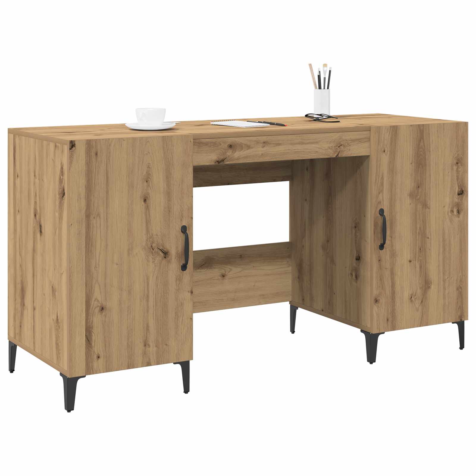 Bureau Chêne artisan 140 x 50 x 75 cm Bois d'ingénierie - XIOS