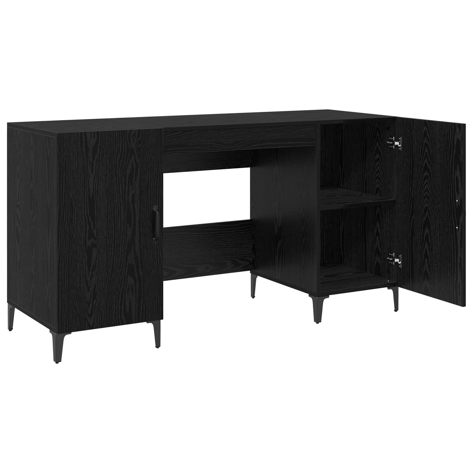 Bureau avec porte Chêne noir 140 x 50 x 75 cm Bois d'ingénierie - XIOS