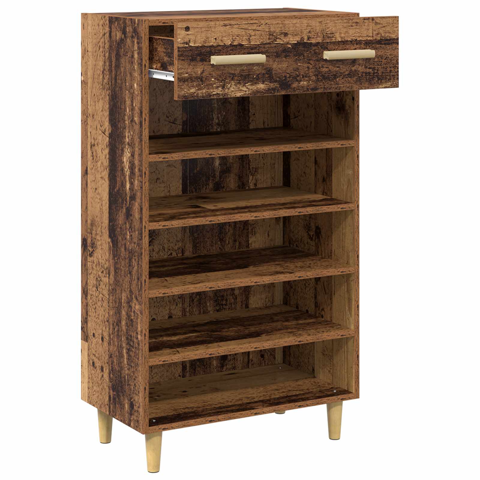 Cabinet à chaussures avec tiroir Bois ancien 60 x 35 x 105 cm - XIOS