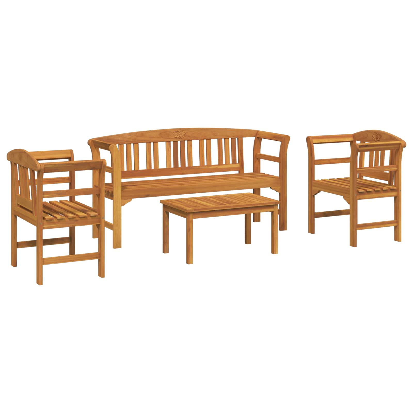 Ensemble de salon Rose de jardin 4 pcs Bois d'Acacia Massif - XIOS