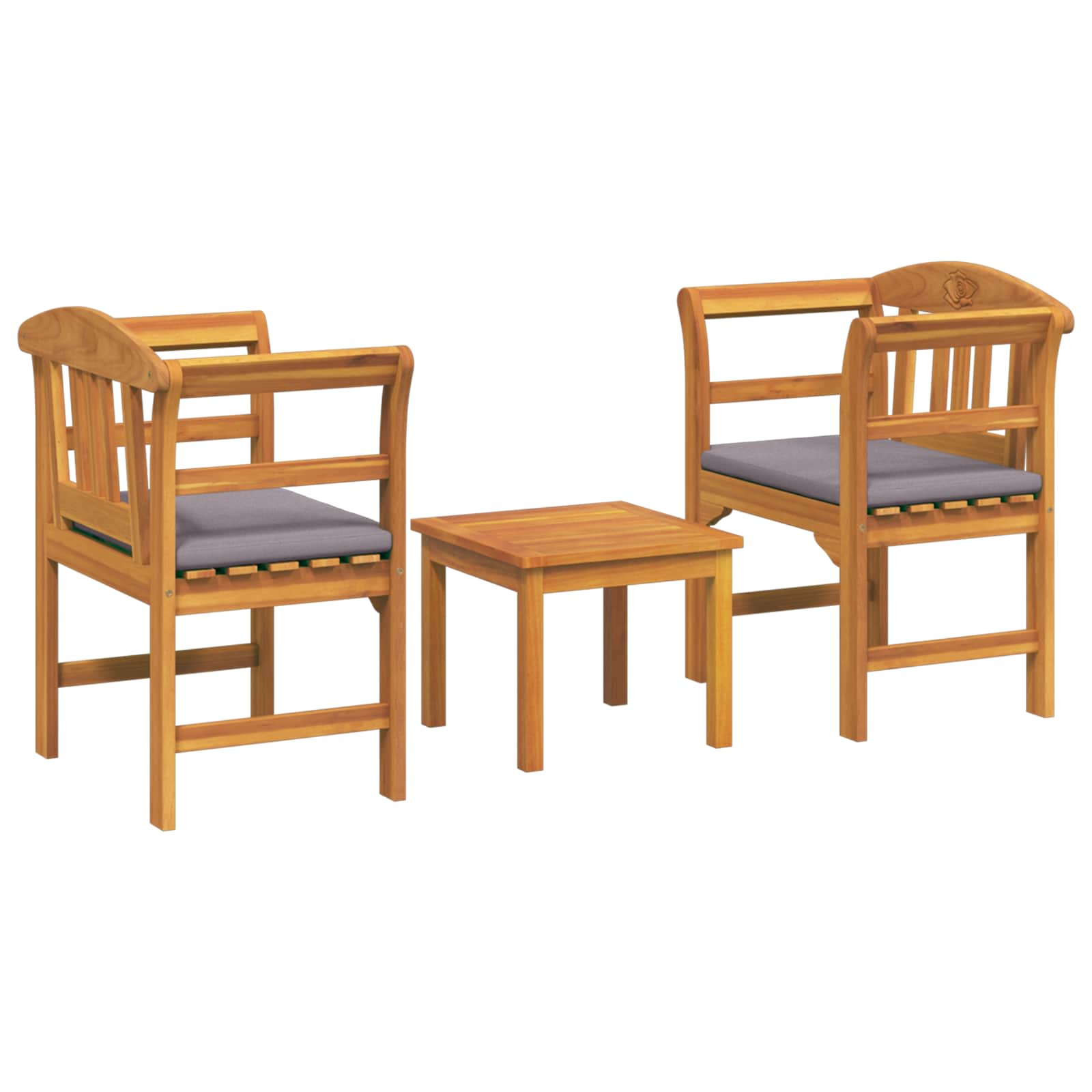 Ensemble de salon Rose de jardin 3 pcs Bois d'Acacia Massif - XIOS