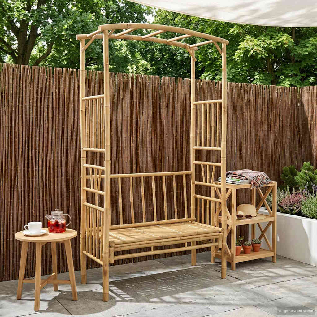 Arche de jardin avec banc 115 x 50 x 205 cm Bambou - XIOS