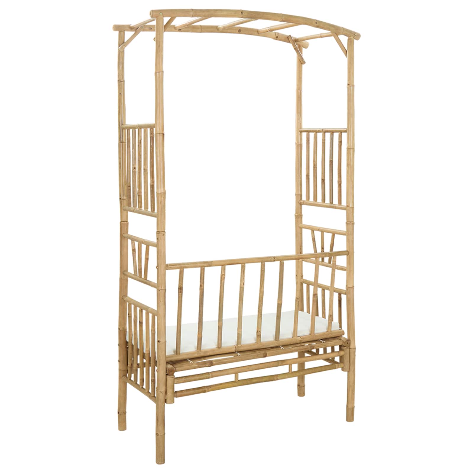 Arche de jardin avec banc Crème blanc 115 x 50 x 205 cm Bambou - XIOS