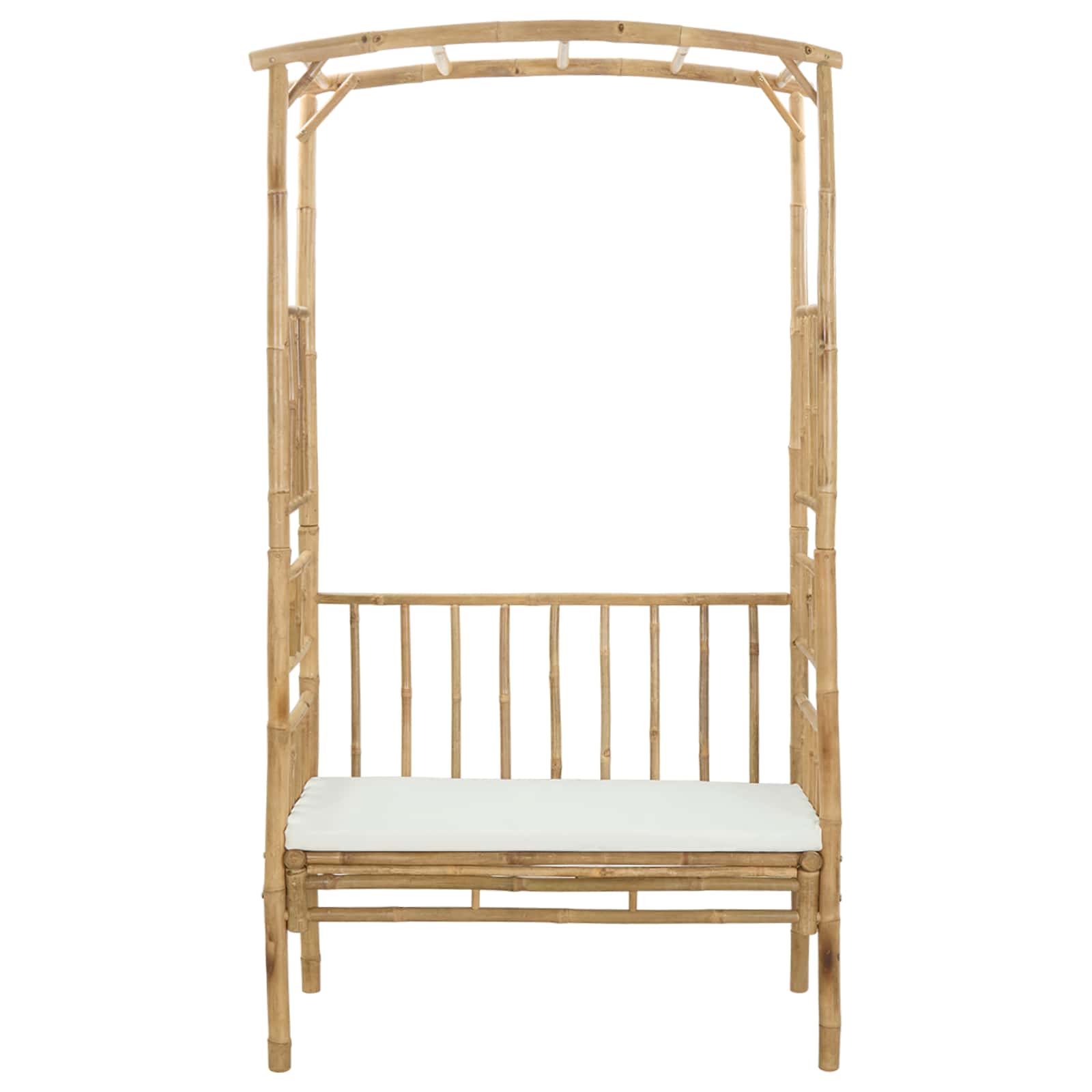 Arche de jardin avec banc Crème blanc 115 x 50 x 205 cm Bambou - XIOS
