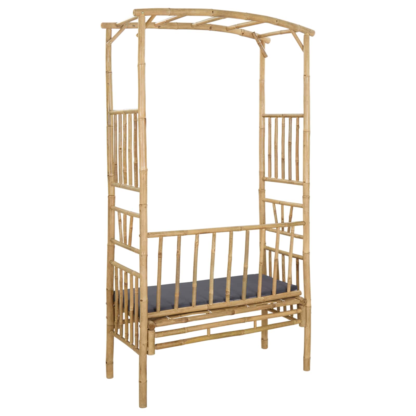 Arche de jardin avec banc Gris foncé 115 x 50 x 205 cm Bambou - XIOS