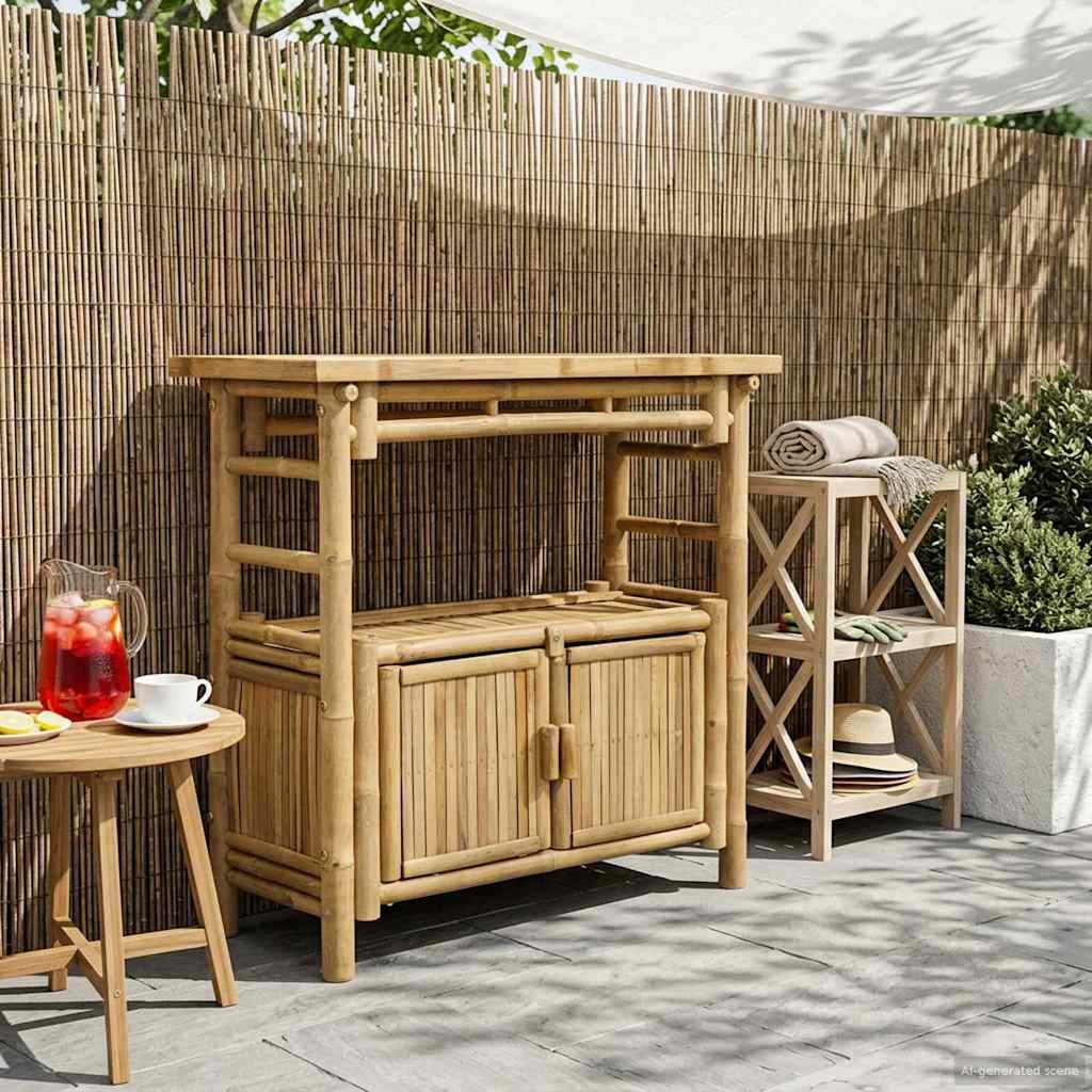 Table console avec étagère Naturel 80 x 35 x 75 cm Bambou - XIOS