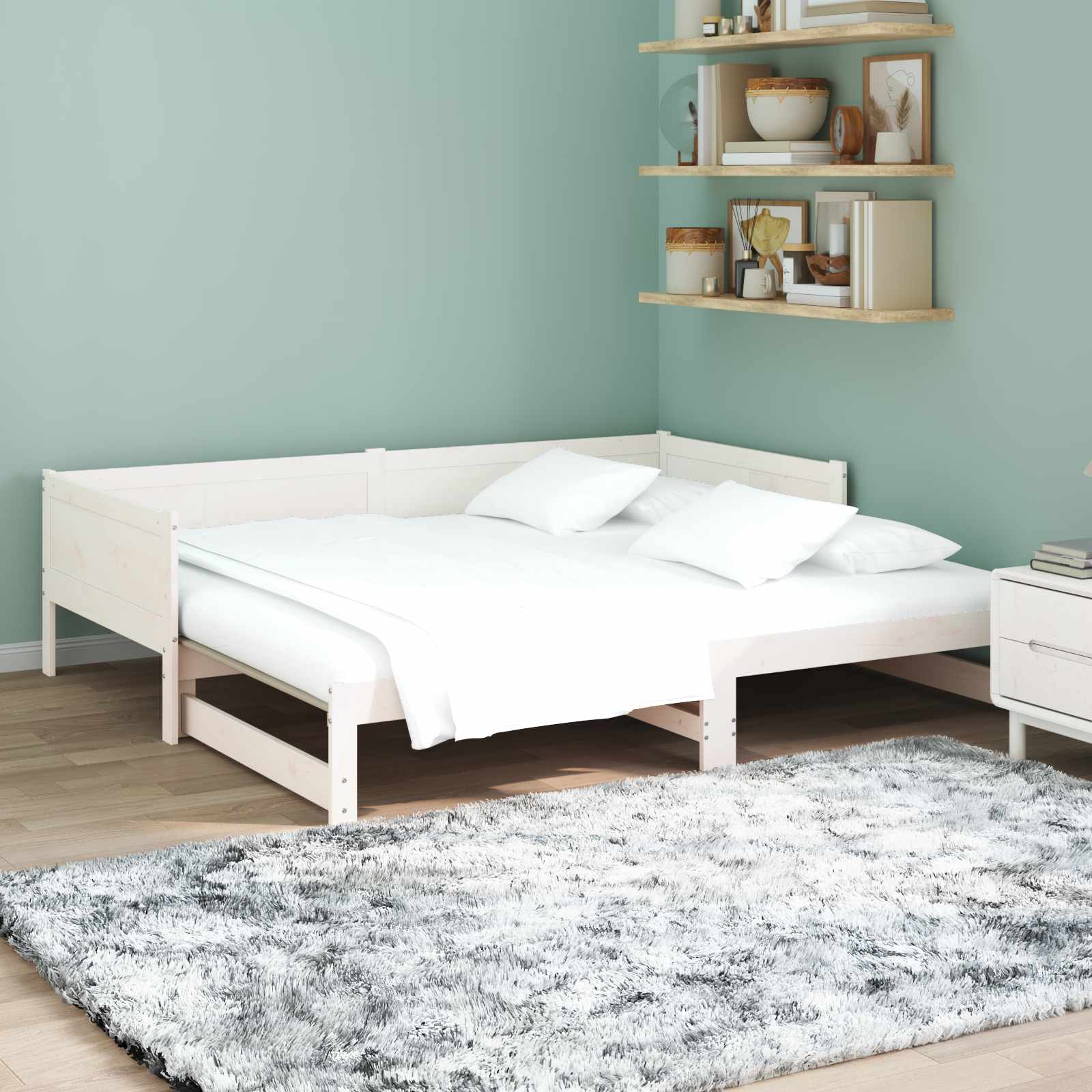 Lit Pull-out de Jour Blanc 180 x 200 cm Pin massif - XIOS