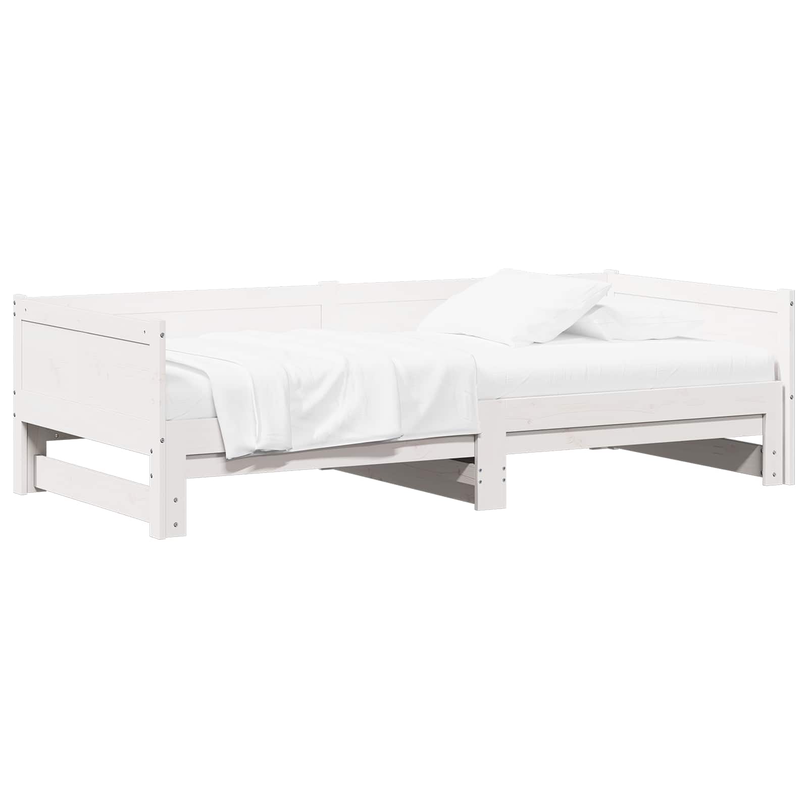 Lit Pull-out de Jour Blanc 180 x 200 cm Pin massif