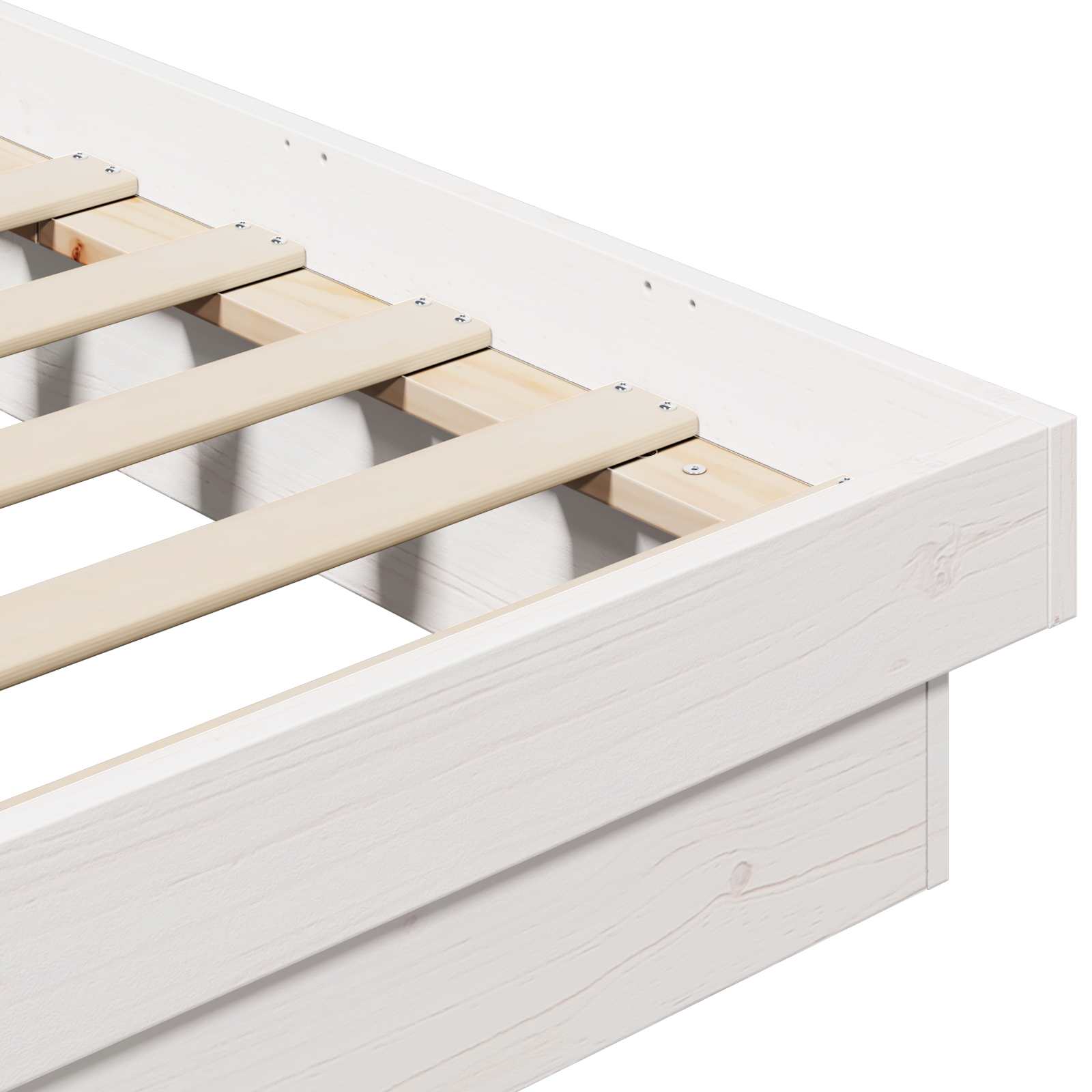Cadre de lit Blanc 200 x 200 cm Pin massif - XIOS