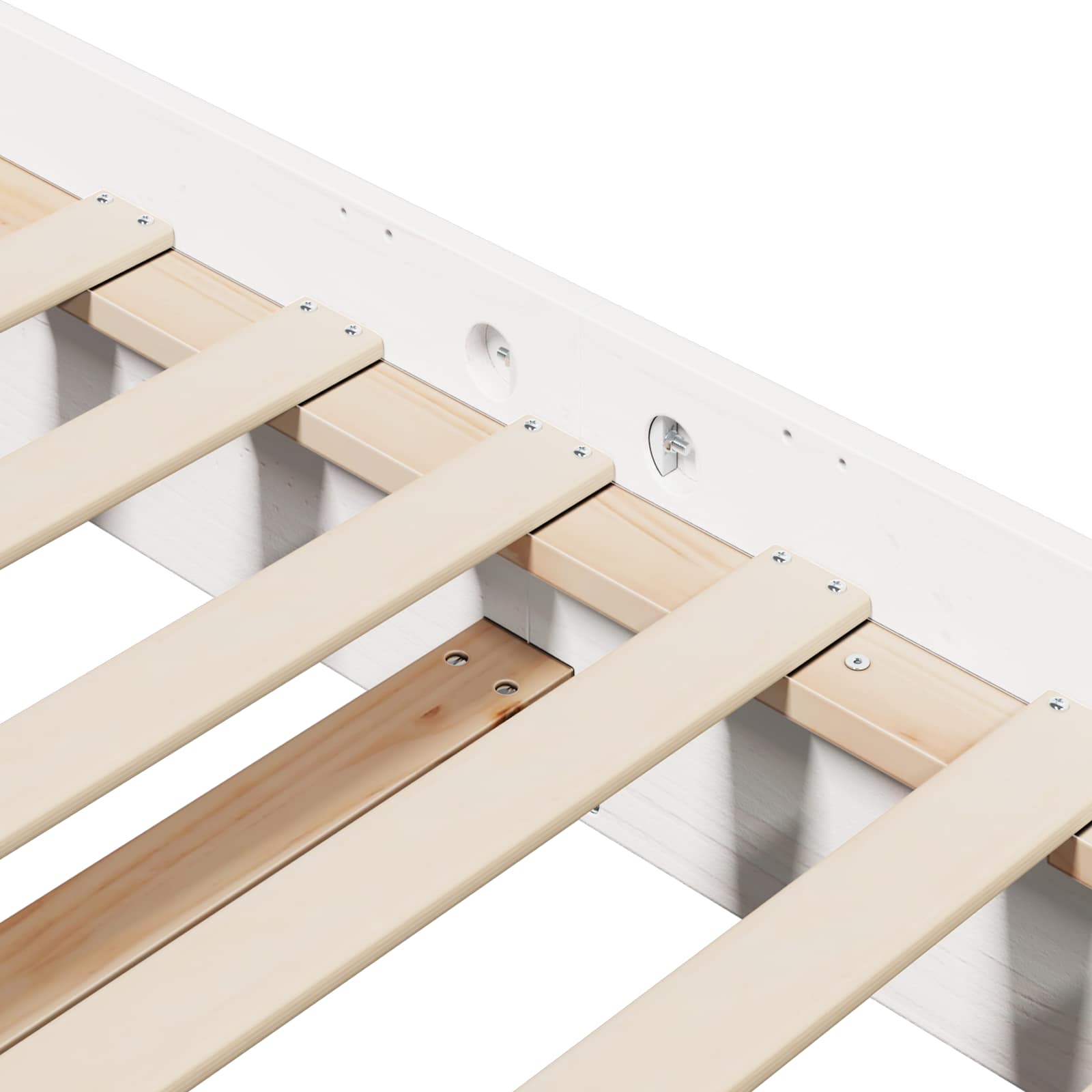 Cadre de lit Blanc 200 x 200 cm Pin massif - XIOS