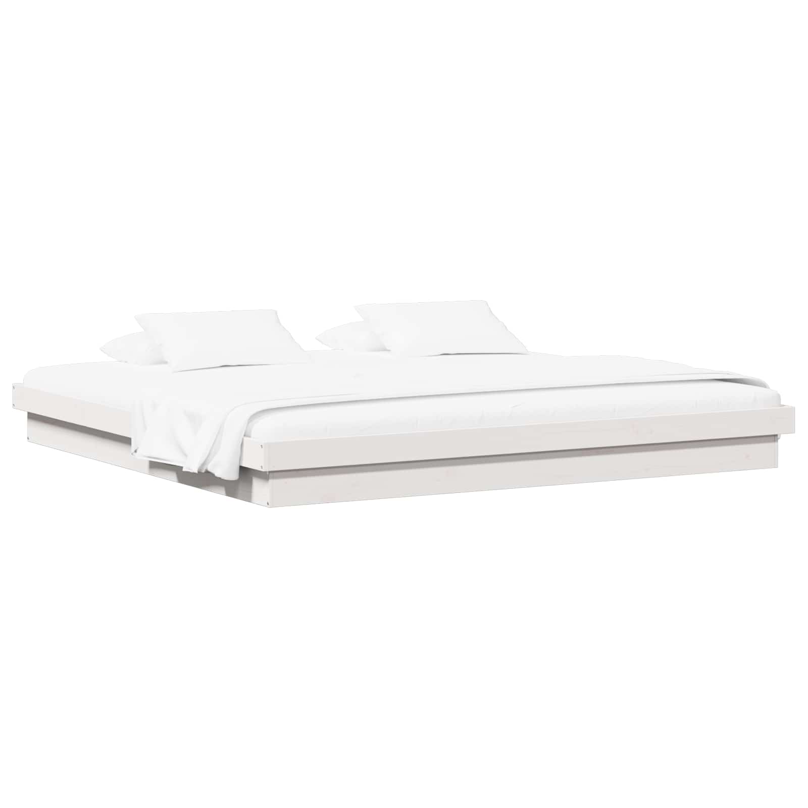 Cadre de lit Blanc 200 x 200 cm Pin massif - XIOS