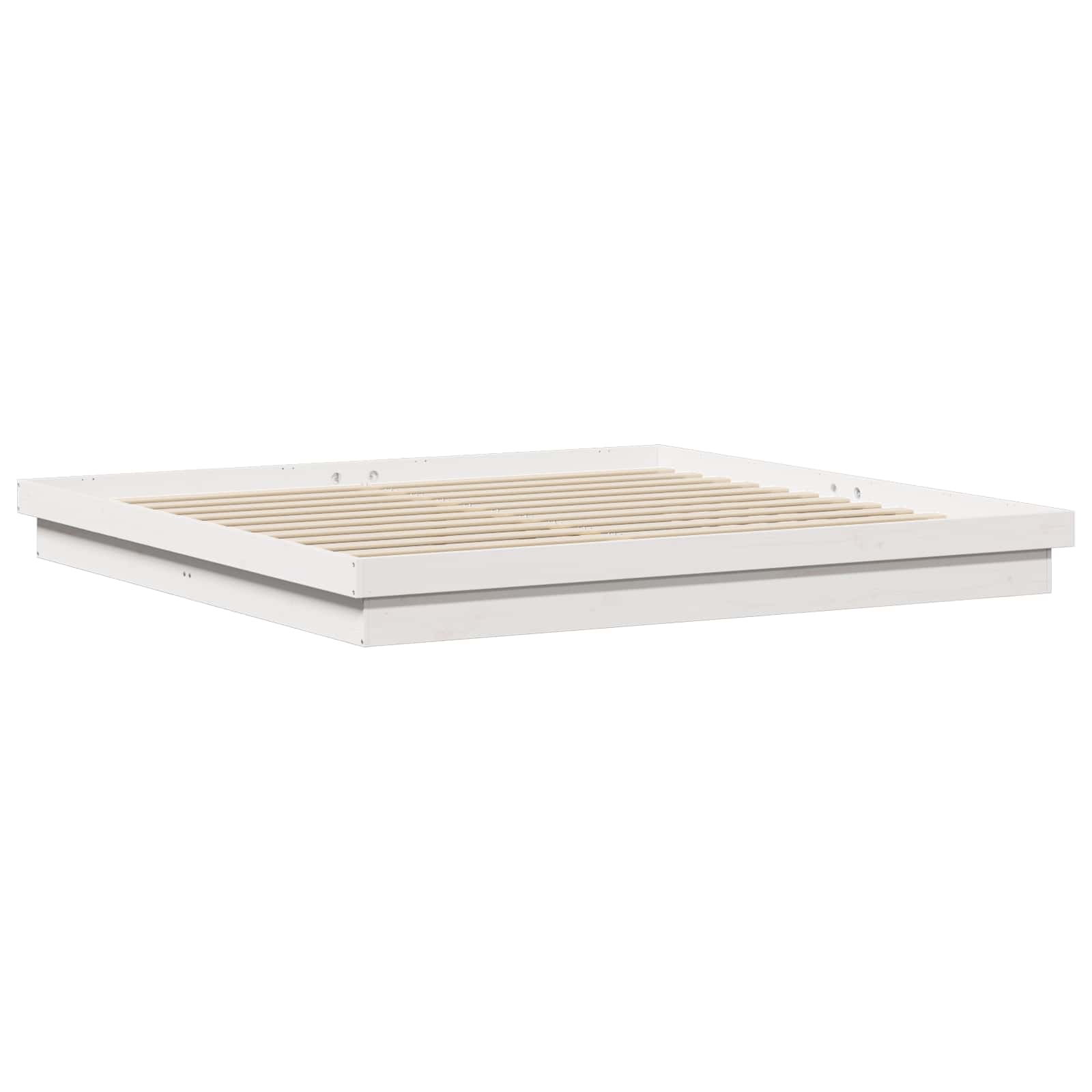 Cadre de lit Blanc 200 x 200 cm Pin massif - XIOS
