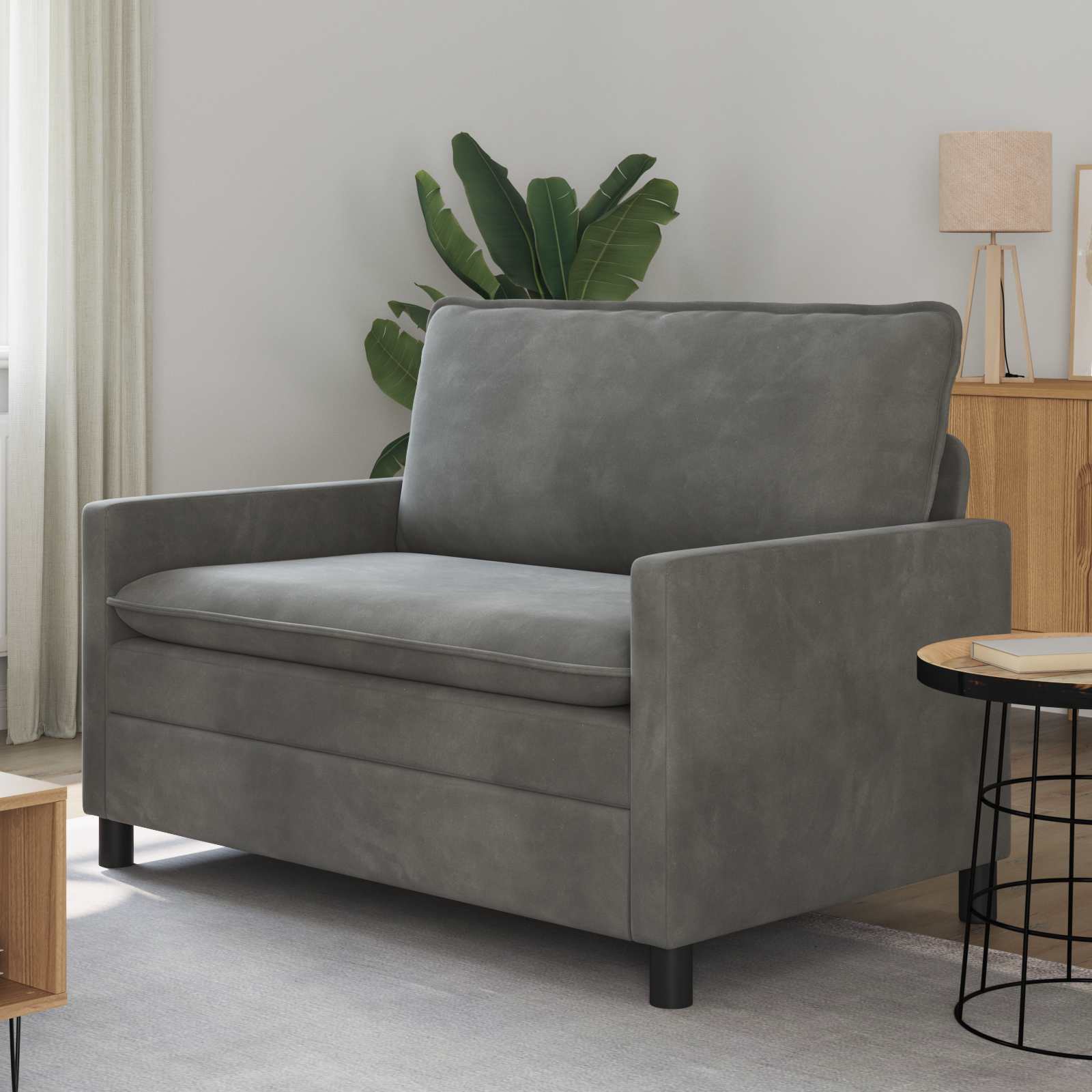 Canapé Gris foncé 126 x 81 x 87,5 cm Velours - XIOS