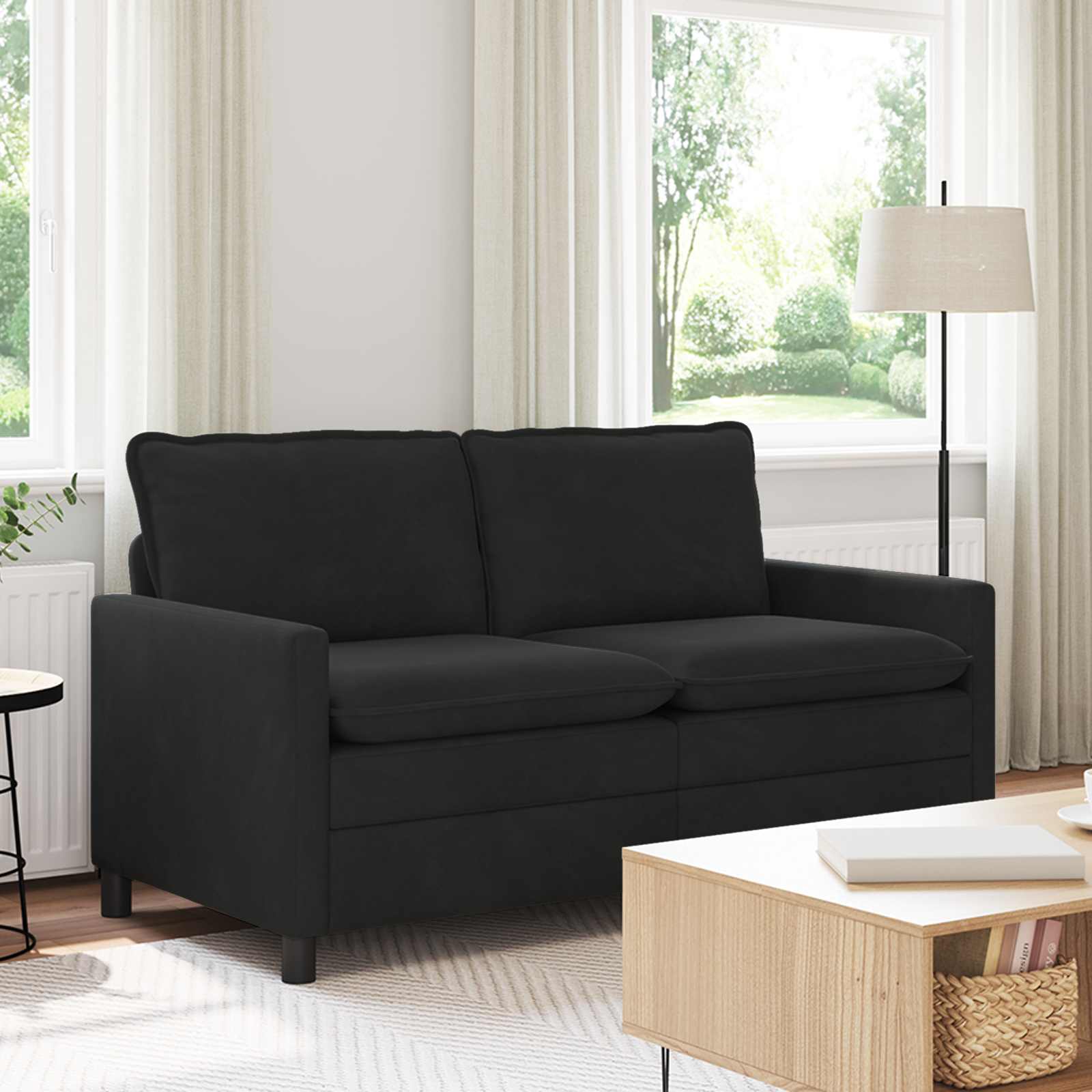 Canapé Noir 156 x 81 x 87,5 cm Velours - XIOS