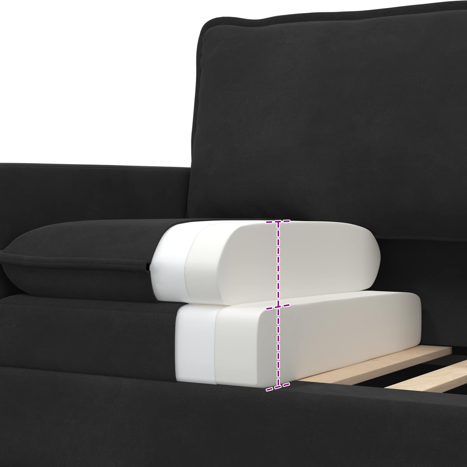 Canapé Noir 156 x 81 x 87,5 cm Velours - XIOS