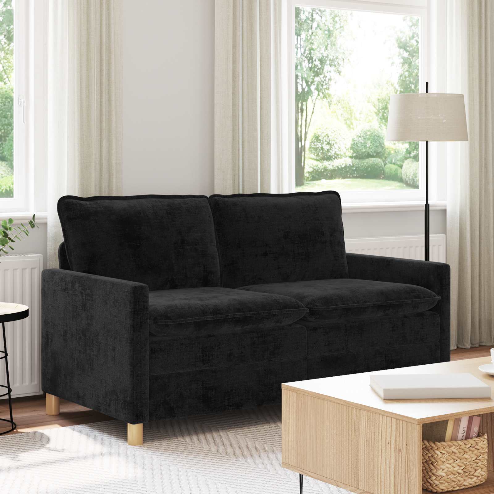 Canapé Noir 156 x 81 x 87,5 cm Polyester - XIOS