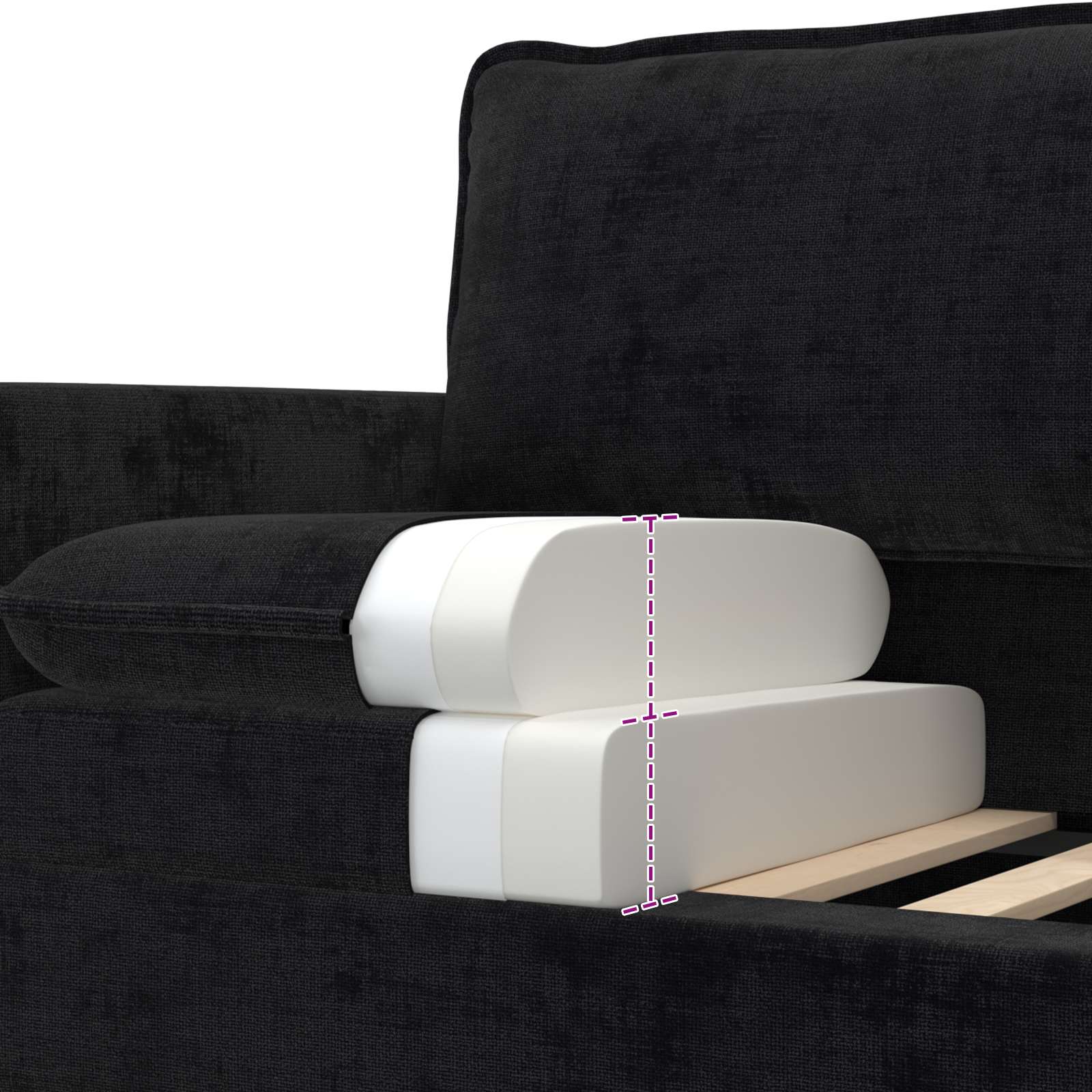 Canapé Noir 156 x 81 x 87,5 cm Polyester - XIOS