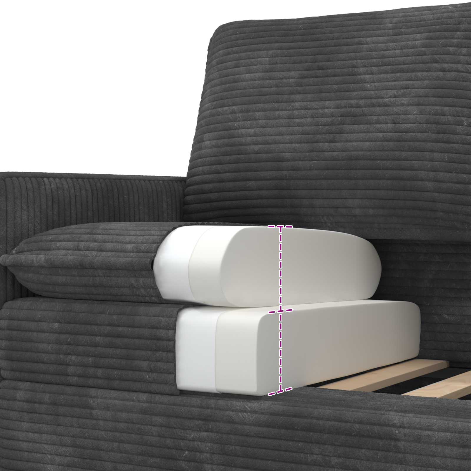 Canapé Gris foncé 156 x 81 x 87,5 cm Polyester - XIOS