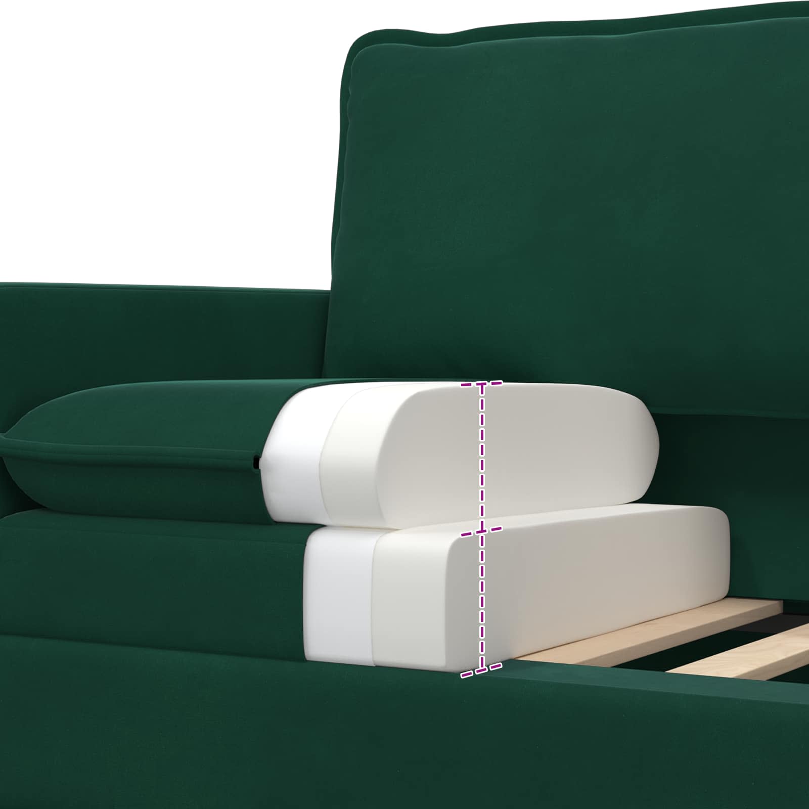 Canapé Vert foncé 196 x 81 x 87,5 cm Velours