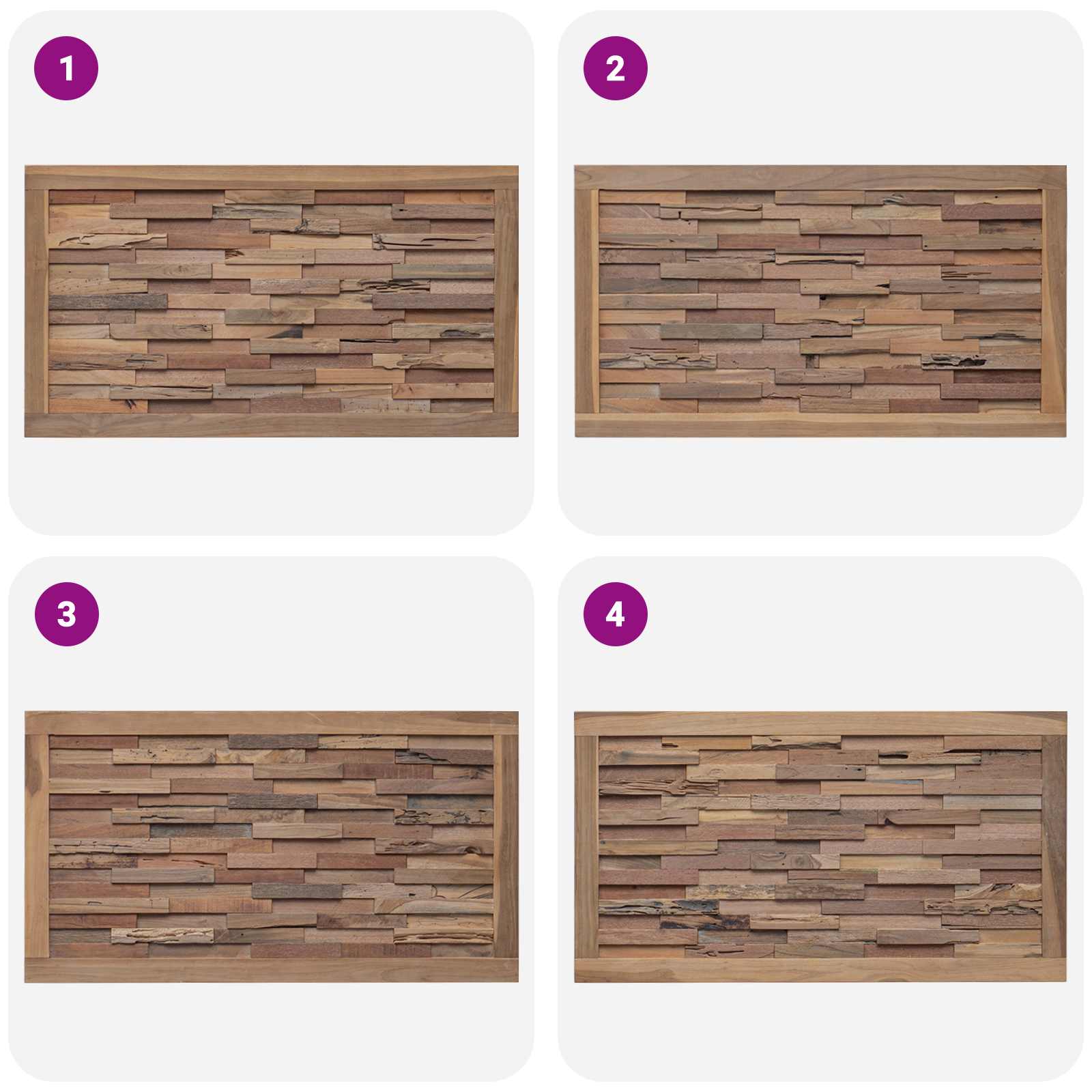Tête de lit Montage mural Naturel 100 cm Bois de teck massif - XIOS