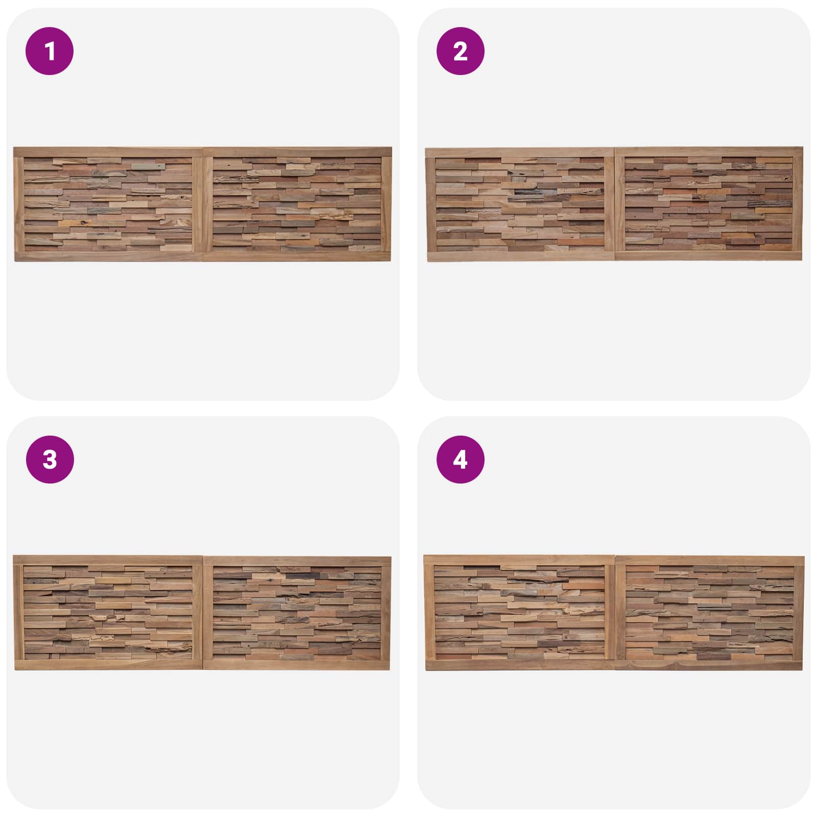 Tête de lit Montage mural Naturel 180 cm Bois de teck massif - XIOS
