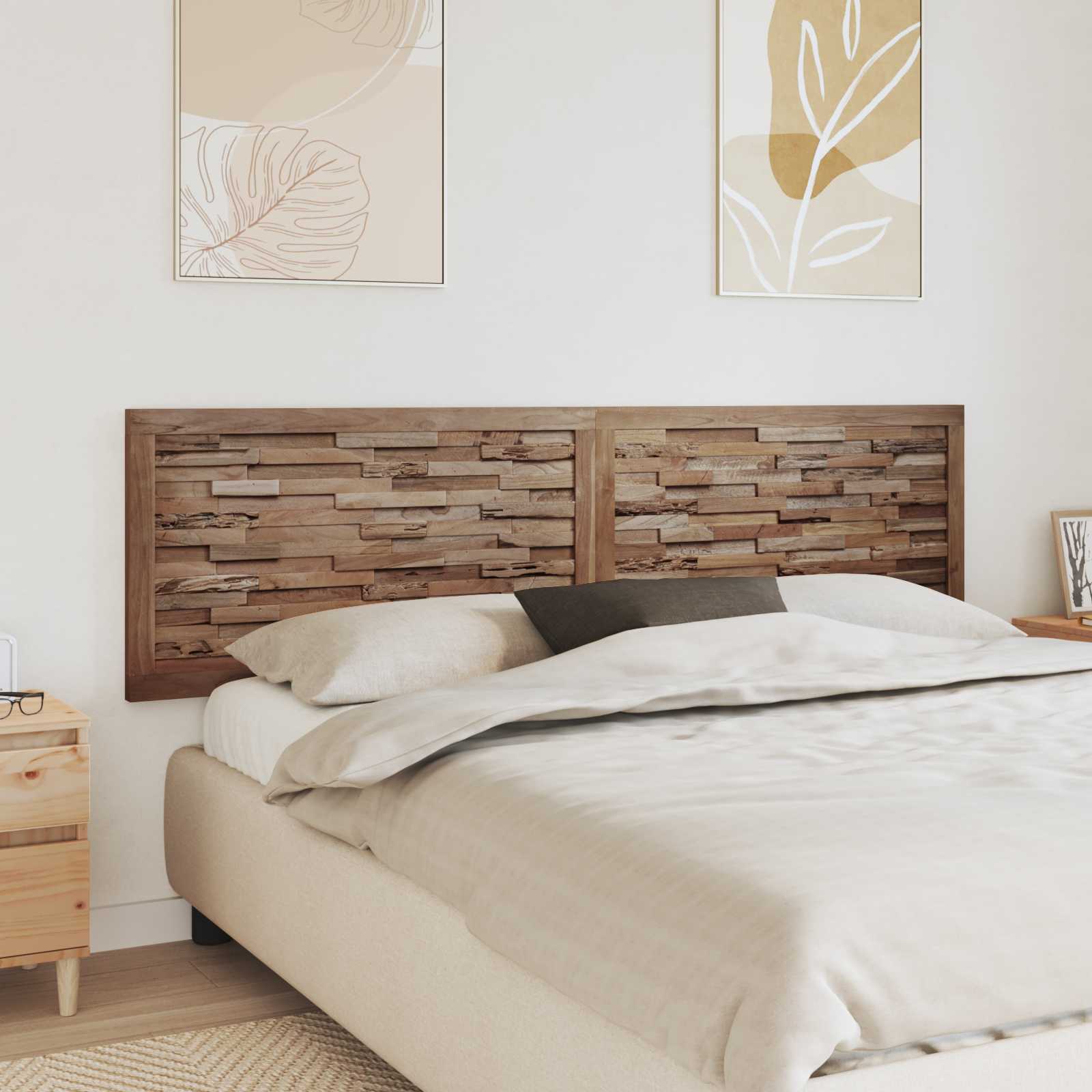 Tête de lit Montage mural Naturel 200 cm Bois de teck massif - XIOS