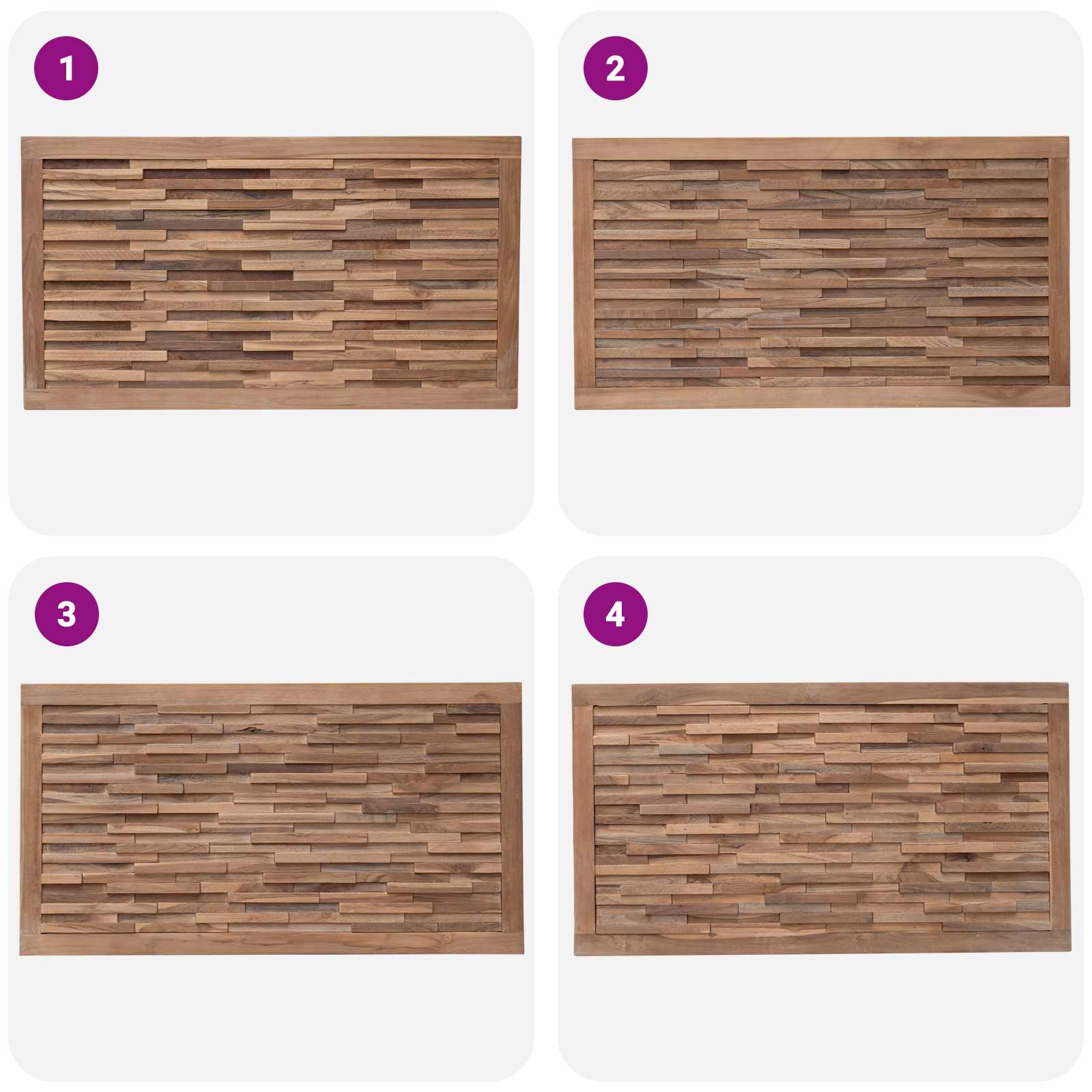 Tête de lit Montage mural Naturel 100 cm Bois de teck massif - XIOS